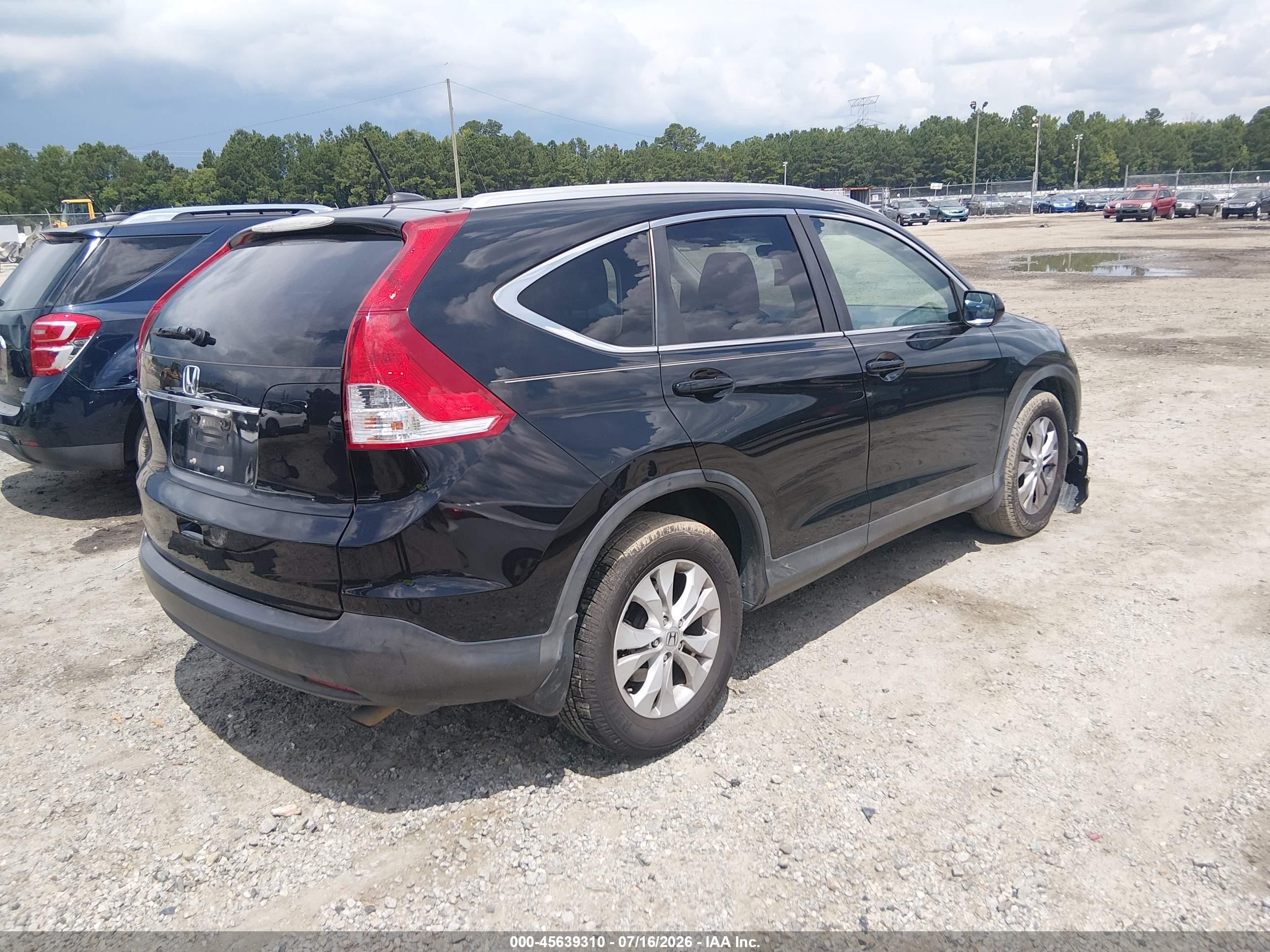 2013 Honda Cr-v Ex-l Black vin: 5J6RM3H70DL010640