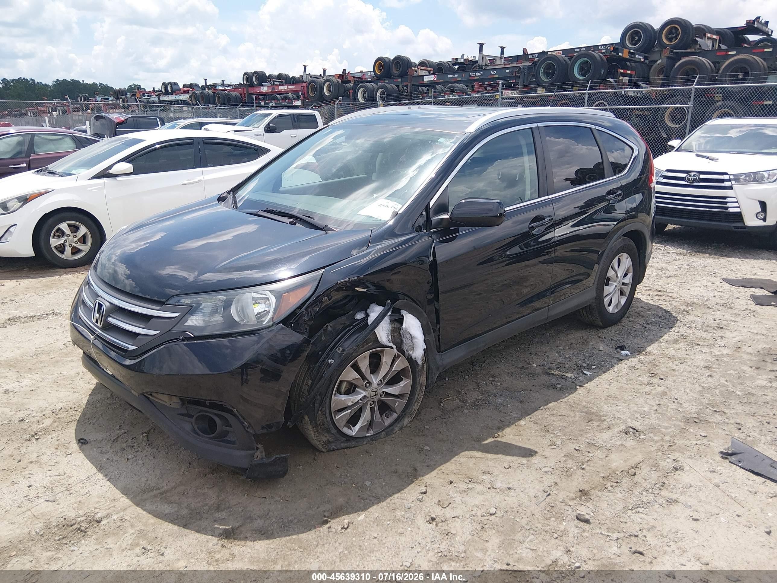 2013 Honda Cr-v Ex-l Black vin: 5J6RM3H70DL010640