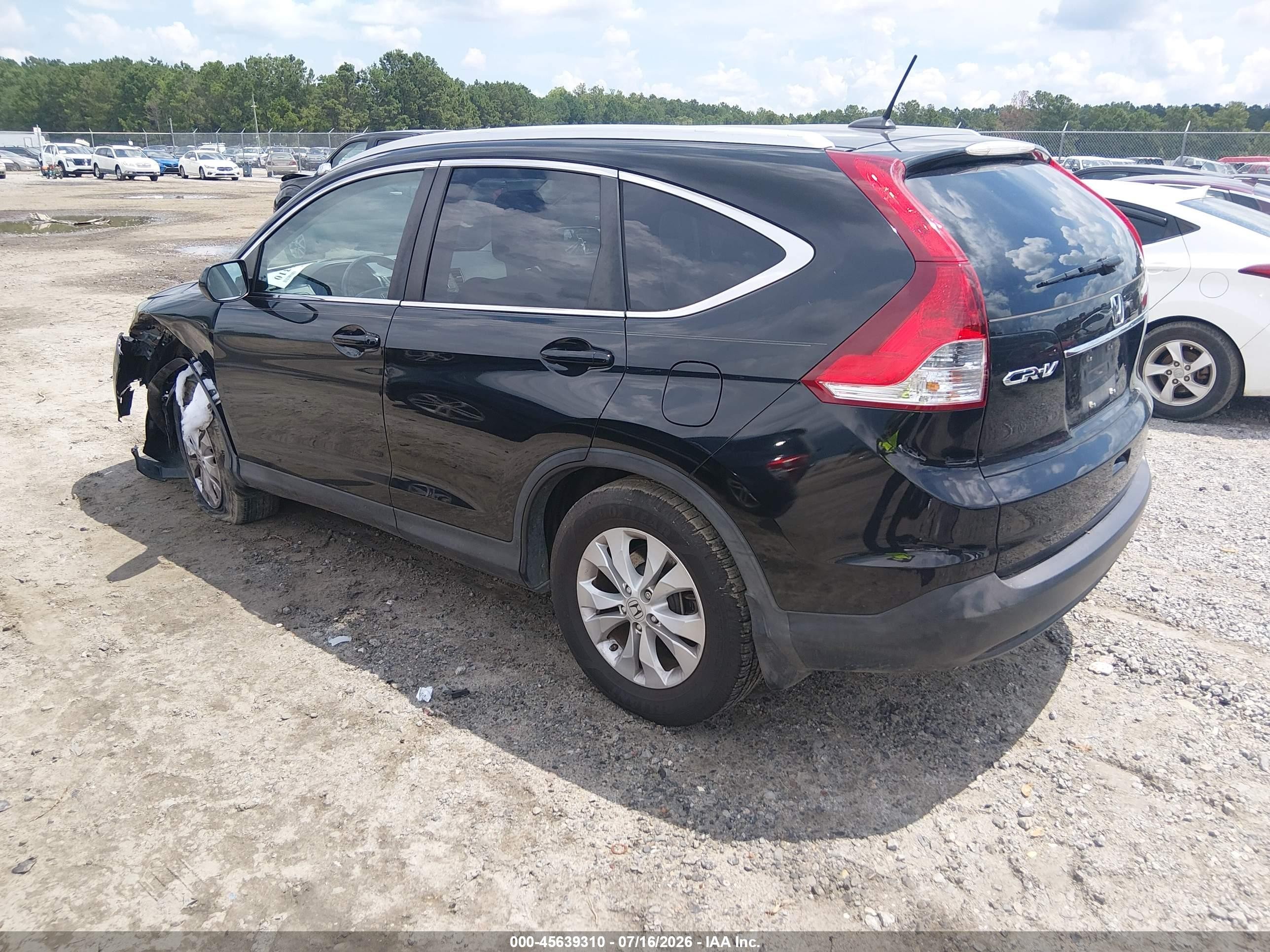 2013 Honda Cr-v Ex-l Black vin: 5J6RM3H70DL010640