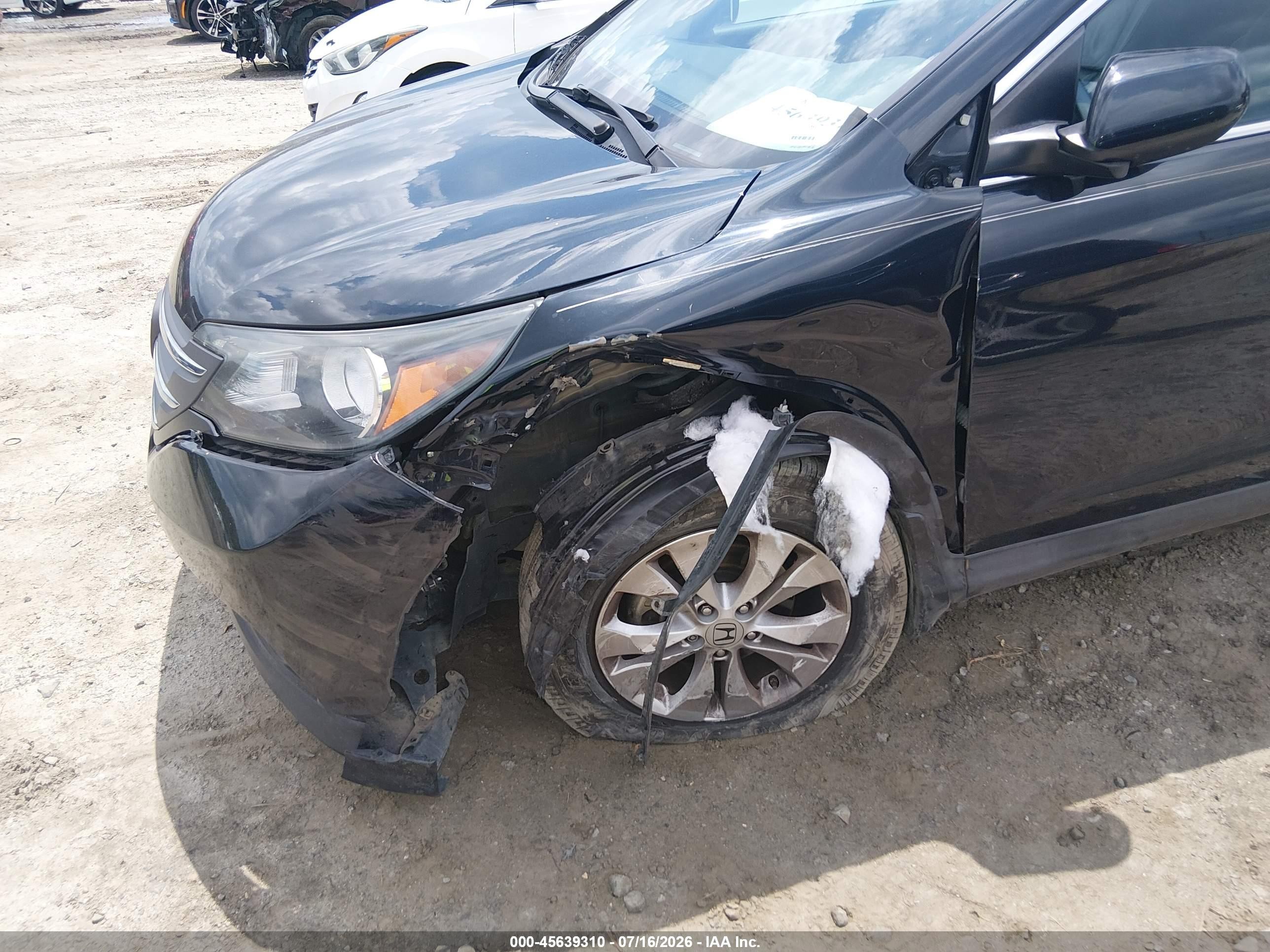 2013 Honda Cr-v Ex-l Black vin: 5J6RM3H70DL010640