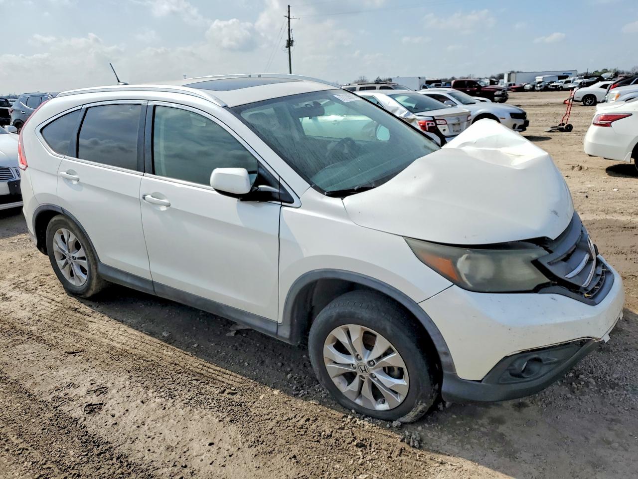 2013 Honda Cr-v Exl White vin: 5J6RM3H70DL033349