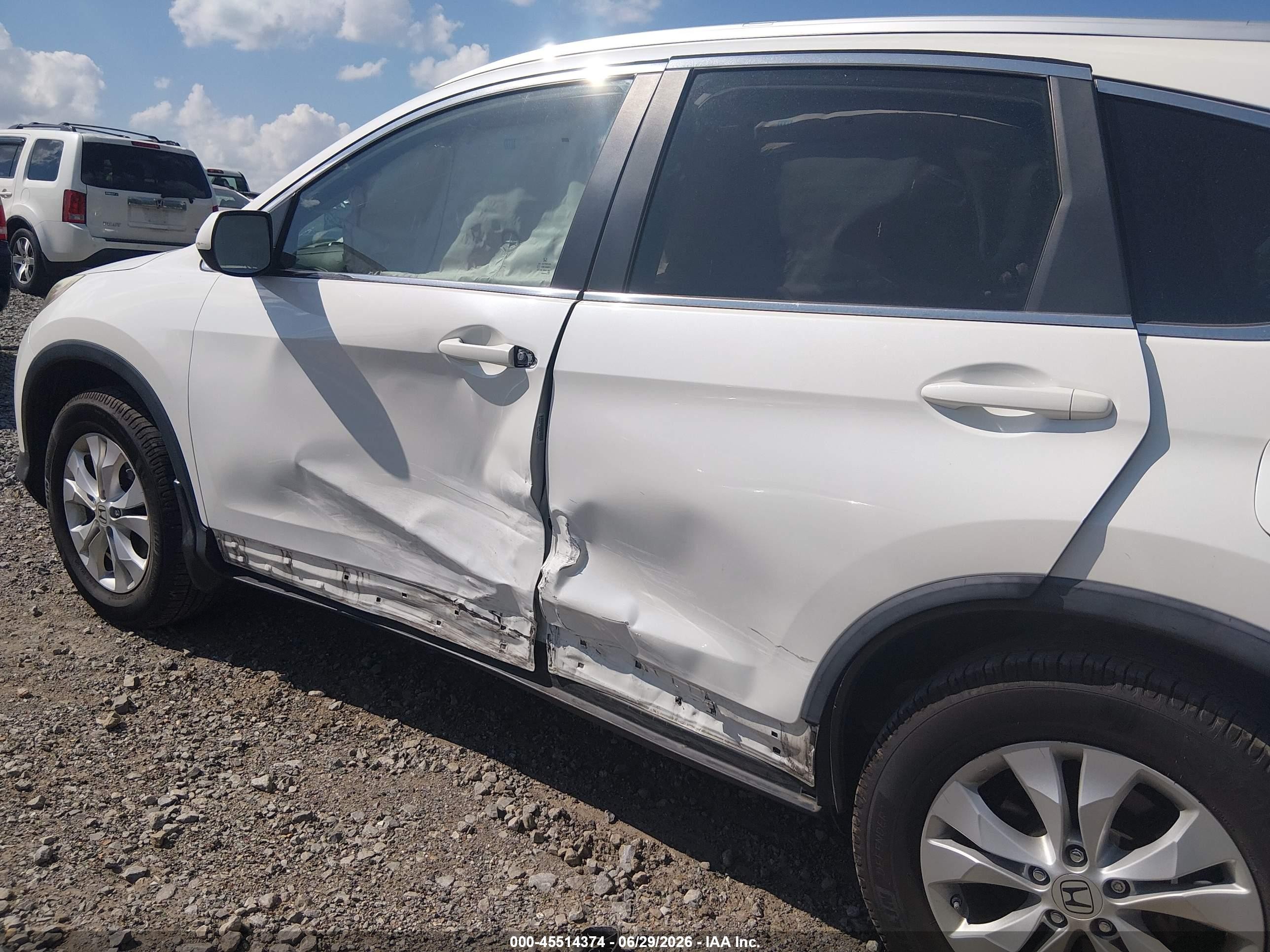2013 Honda Cr-v Ex-l White vin: 5J6RM3H70DL037336