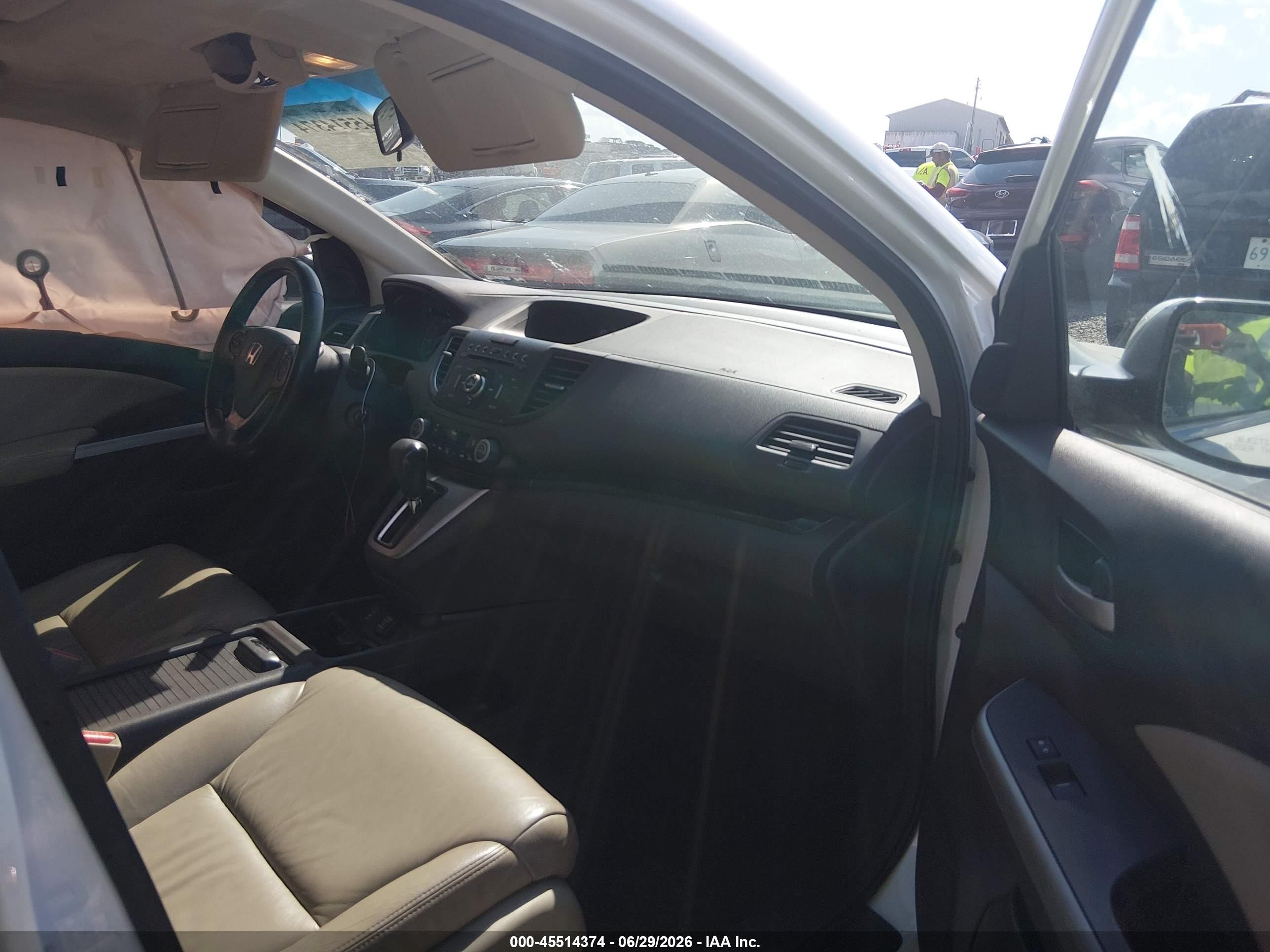 2013 Honda Cr-v Ex-l White vin: 5J6RM3H70DL037336