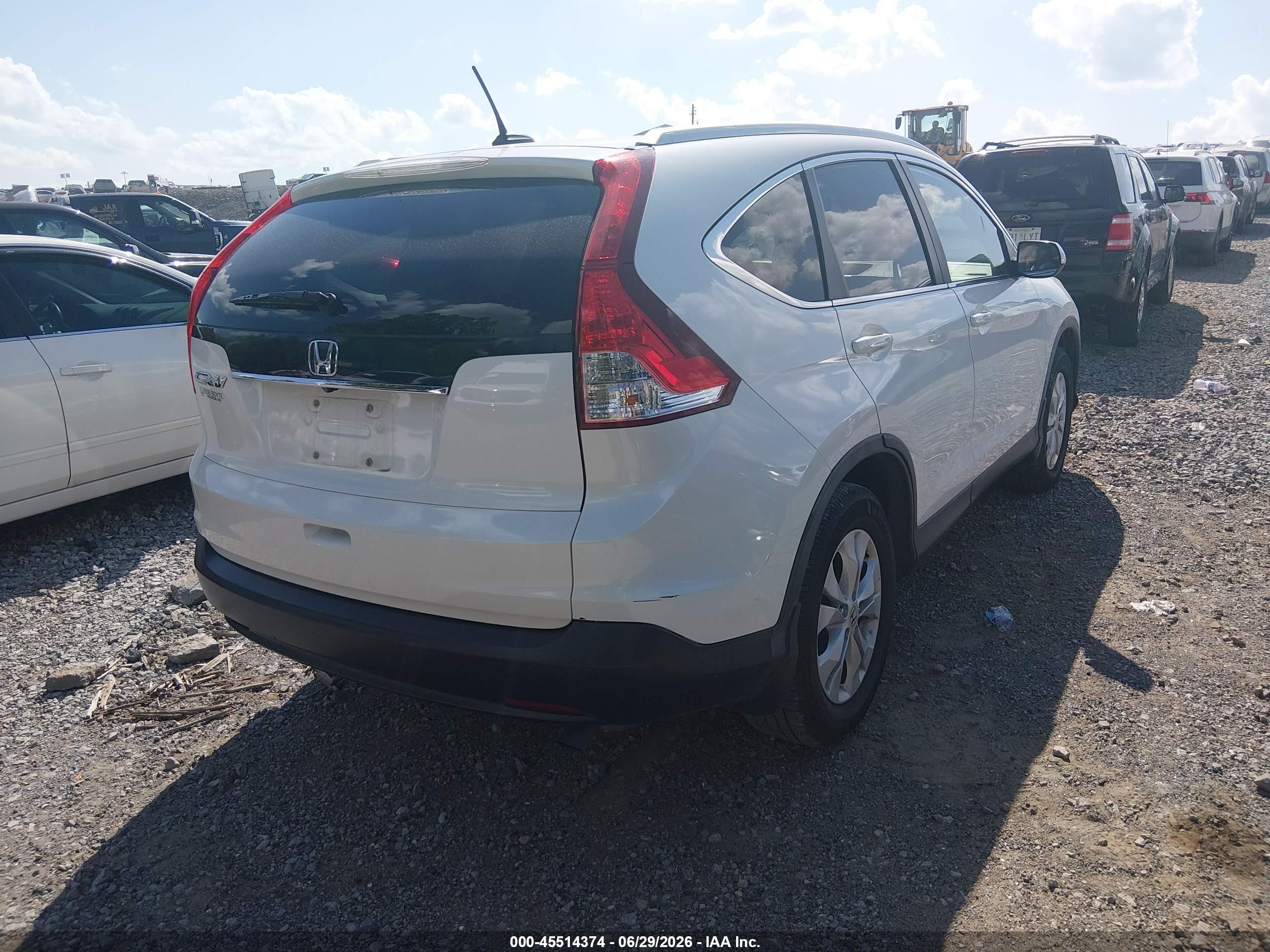 2013 Honda Cr-v Ex-l White vin: 5J6RM3H70DL037336