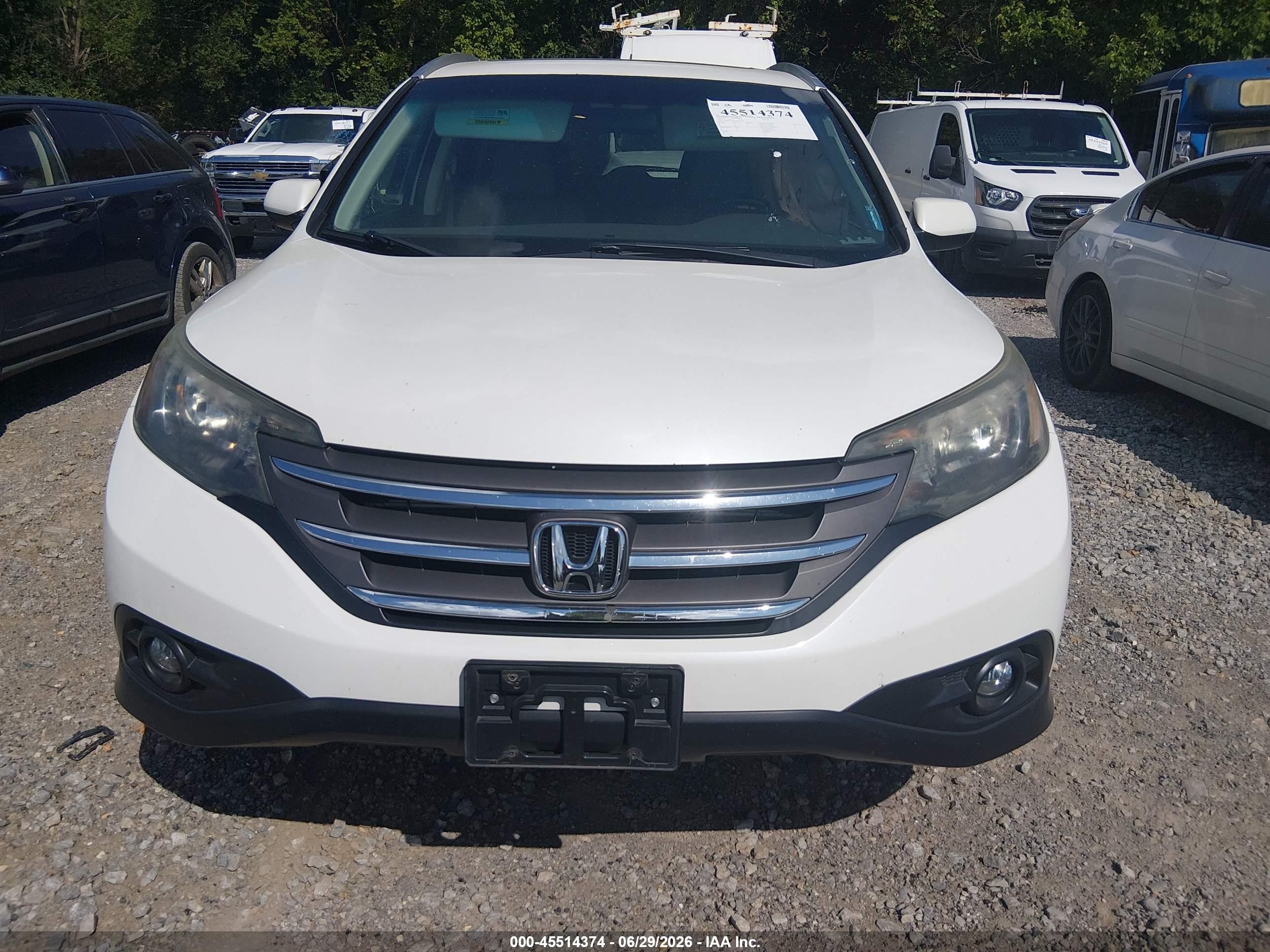2013 Honda Cr-v Ex-l White vin: 5J6RM3H70DL037336