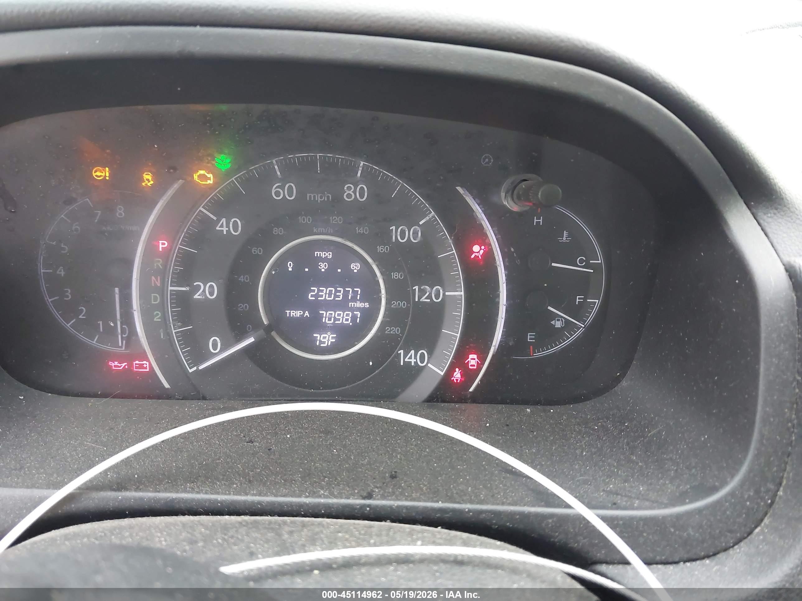 2012 Honda Cr-v Ex-l Серый vin: 5J6RM3H71CL030636