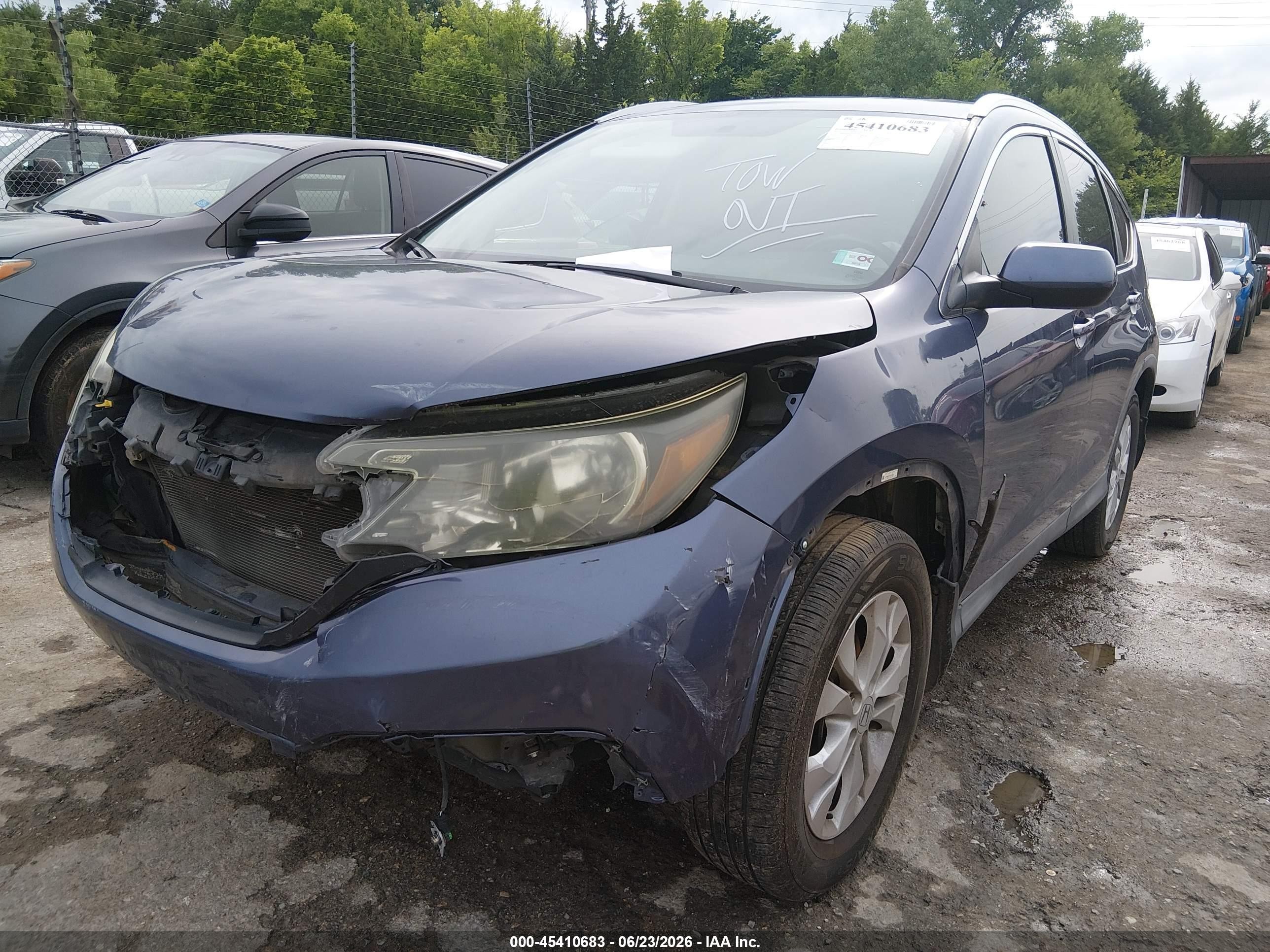 2012 Honda Cr-v Ex-l Blue vin: 5J6RM3H71CL037845
