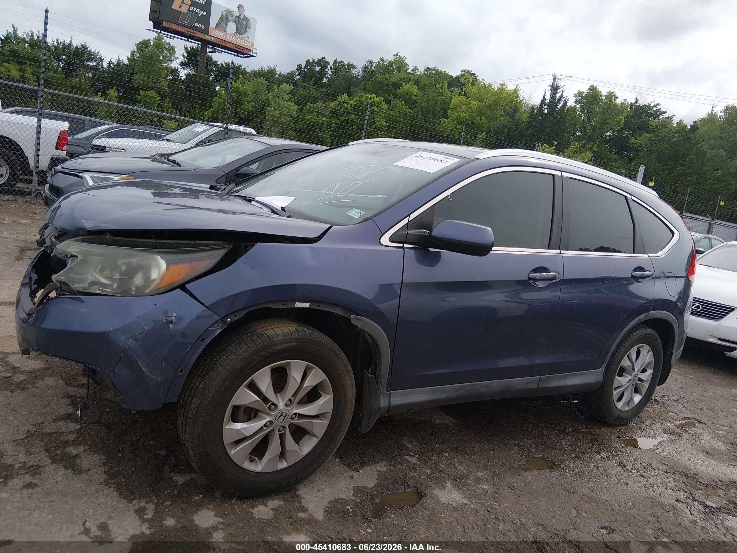 2012 Honda Cr-v Ex-l Blue vin: 5J6RM3H71CL037845