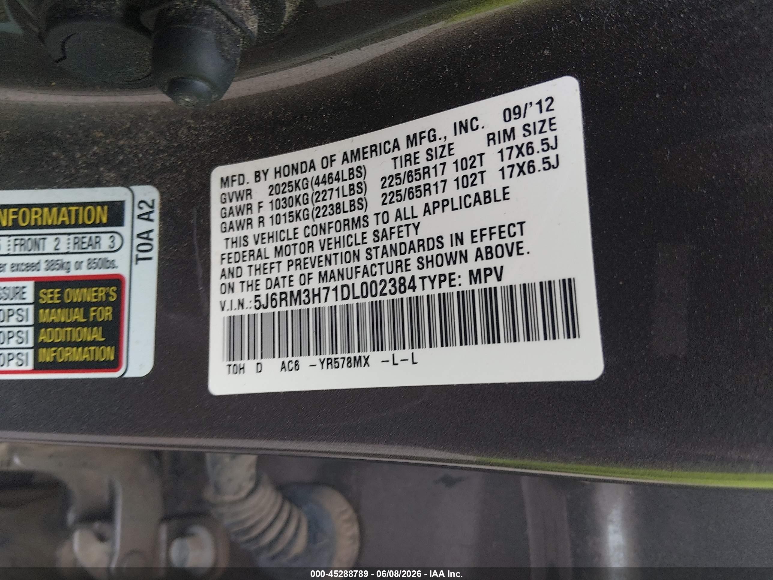 2013 Honda Cr-v Ex-l Brown vin: 5J6RM3H71DL002384