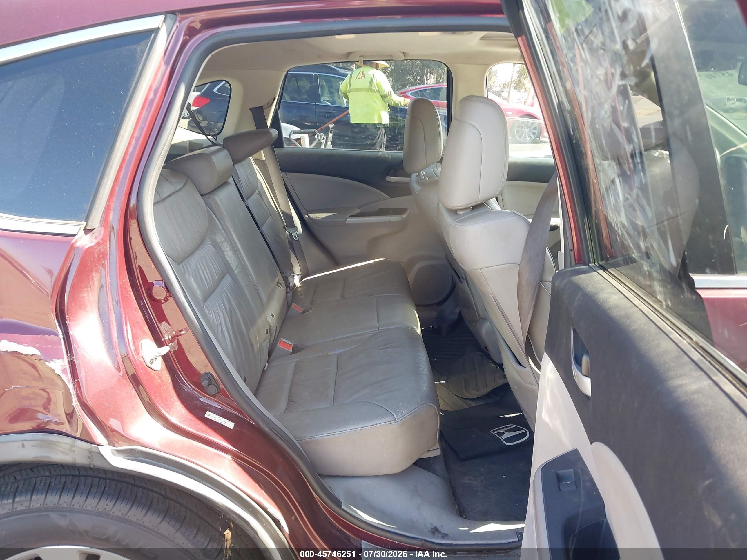 2013 Honda Cr-v Ex-l Burgundy vin: 5J6RM3H71DL021081