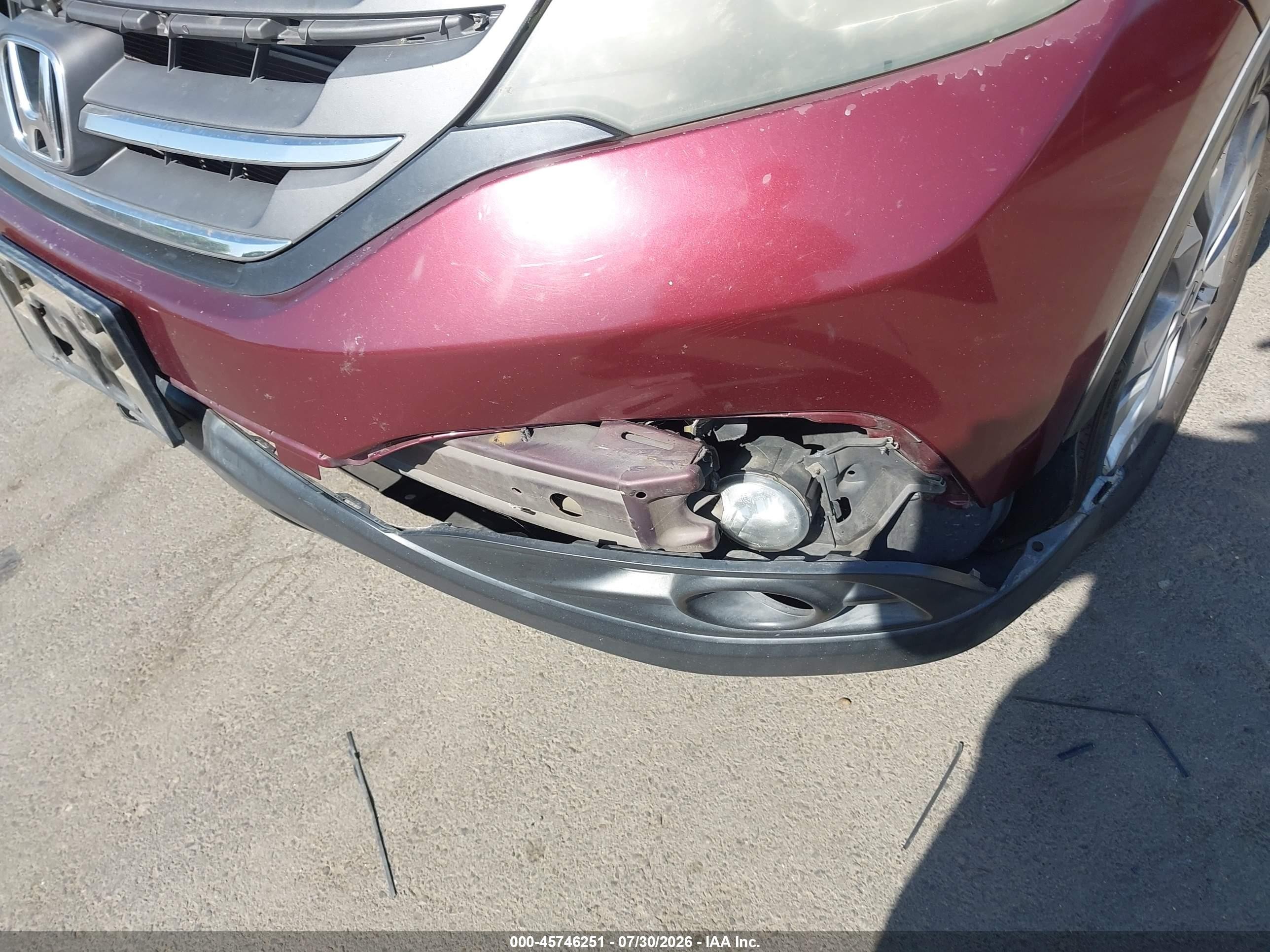 2013 Honda Cr-v Ex-l Burgundy vin: 5J6RM3H71DL021081