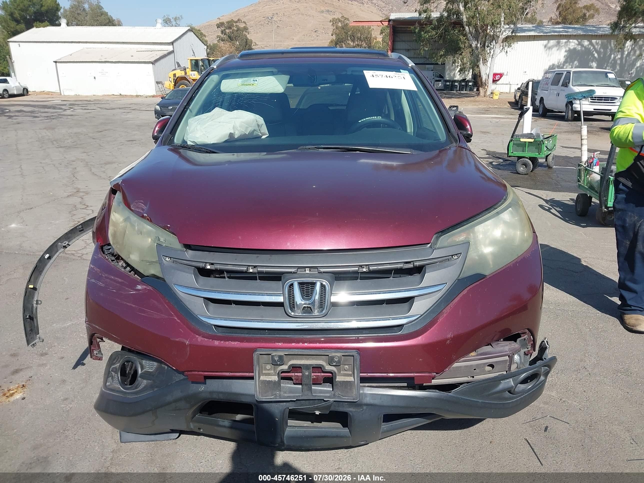 2013 Honda Cr-v Ex-l Burgundy vin: 5J6RM3H71DL021081
