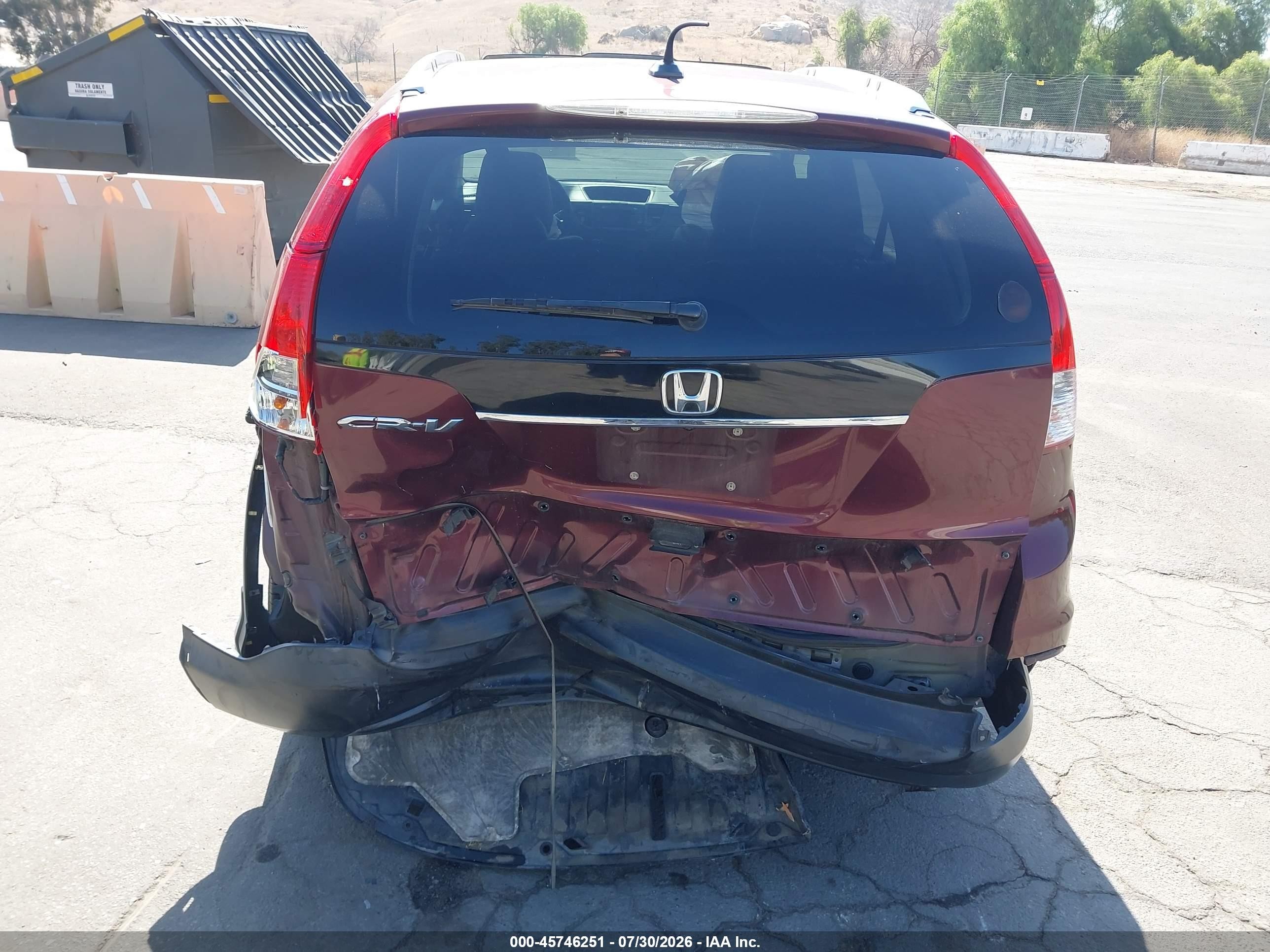 2013 Honda Cr-v Ex-l Burgundy vin: 5J6RM3H71DL021081