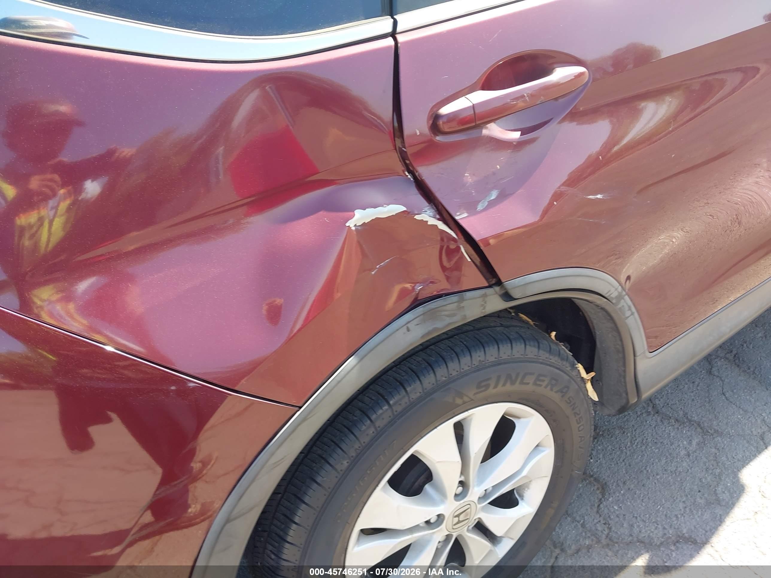 2013 Honda Cr-v Ex-l Burgundy vin: 5J6RM3H71DL021081