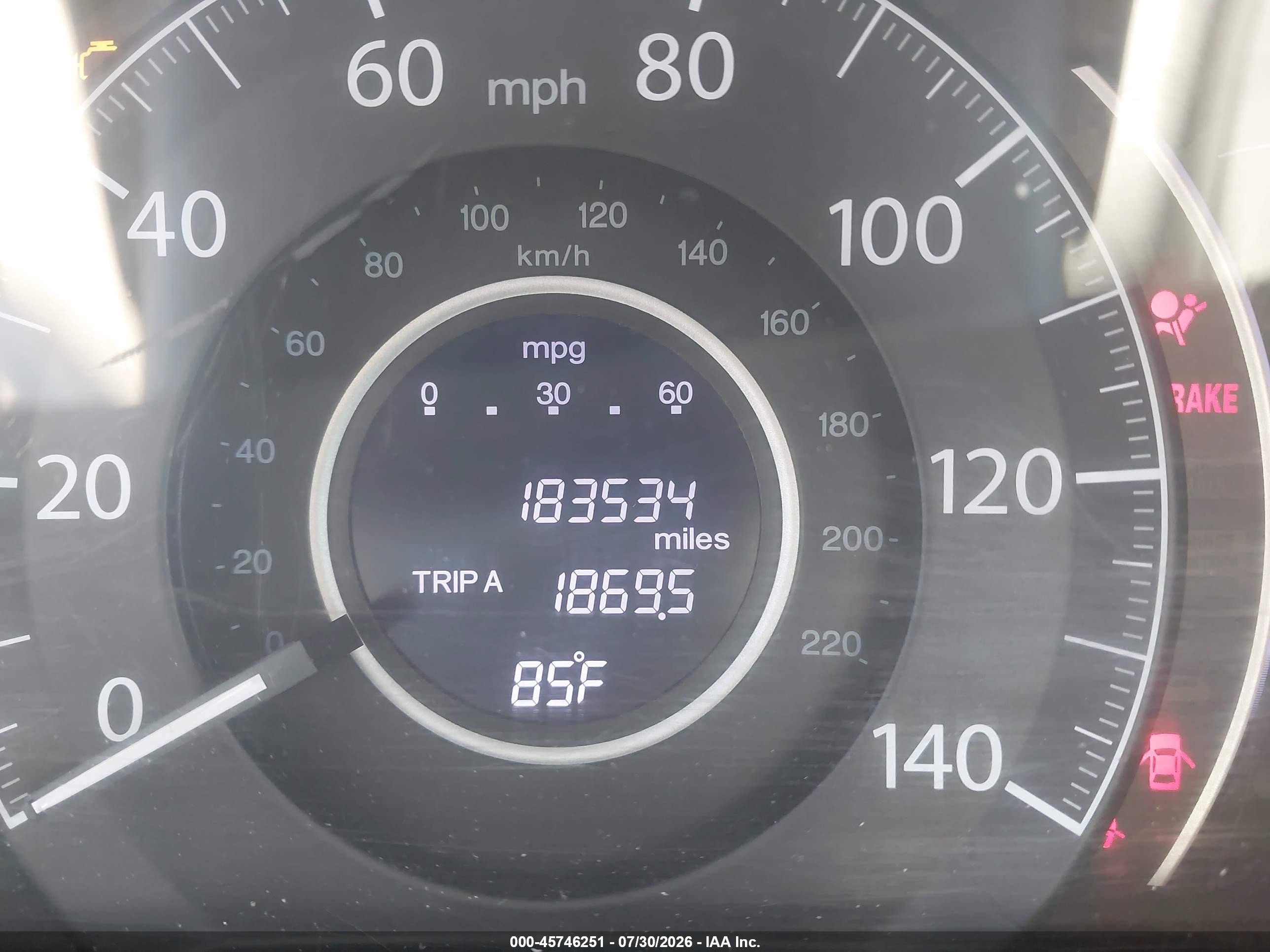 2013 Honda Cr-v Ex-l Burgundy vin: 5J6RM3H71DL021081