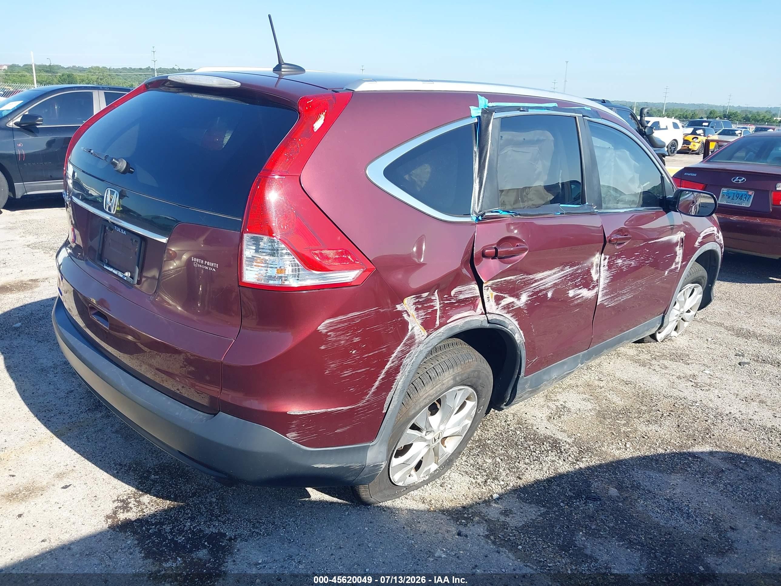 2014 Honda Cr-v Ex-l Темно-бордовый vin: 5J6RM3H71EL028789