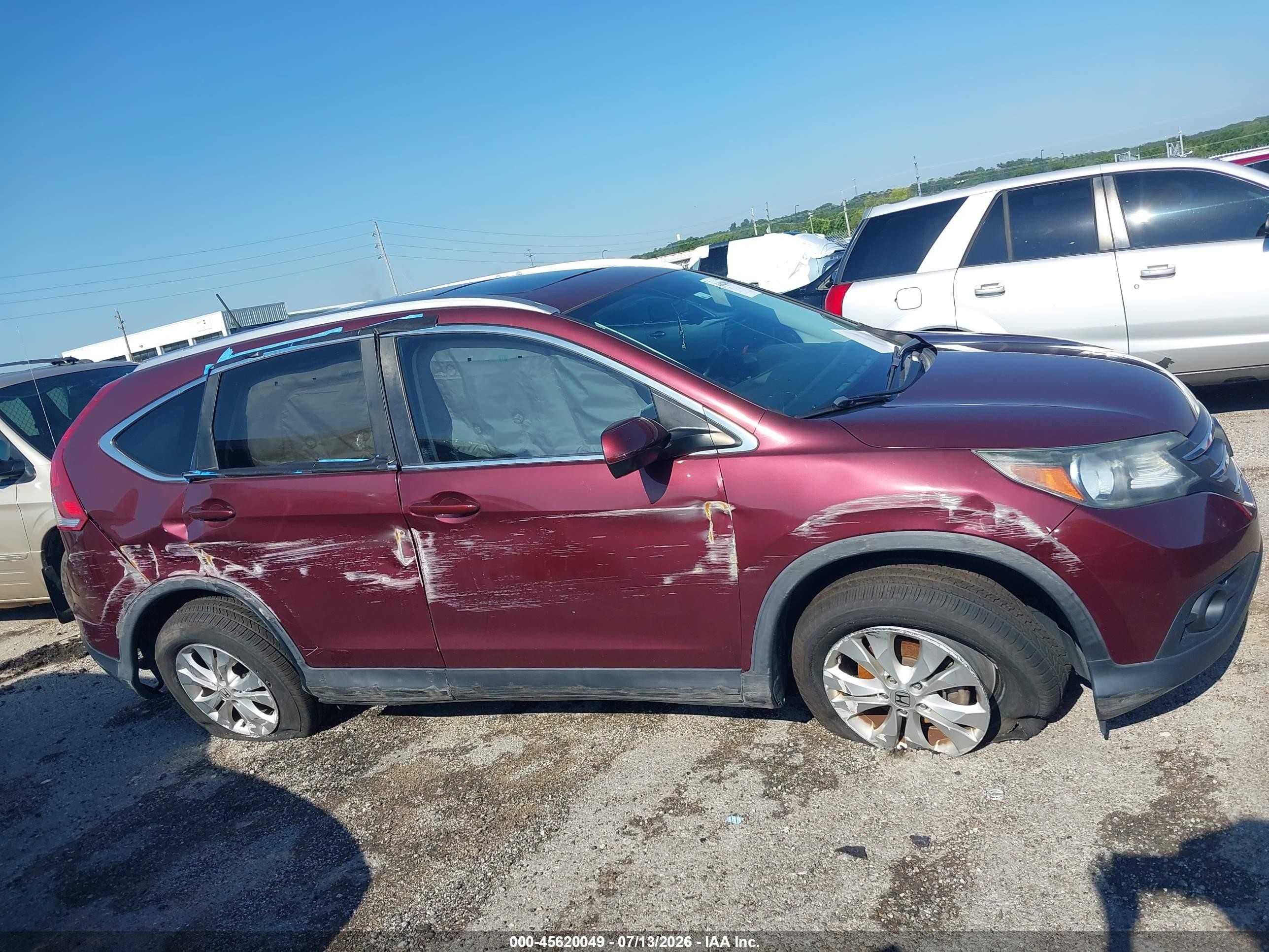 2014 Honda Cr-v Ex-l Темно-бордовый vin: 5J6RM3H71EL028789