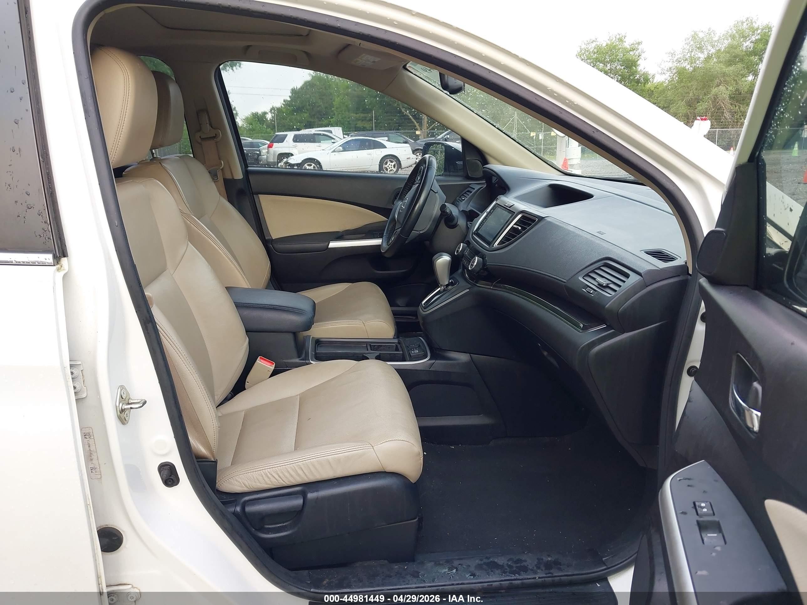 2015 Honda Cr-v Ex-l White vin: 5J6RM3H71FL010312