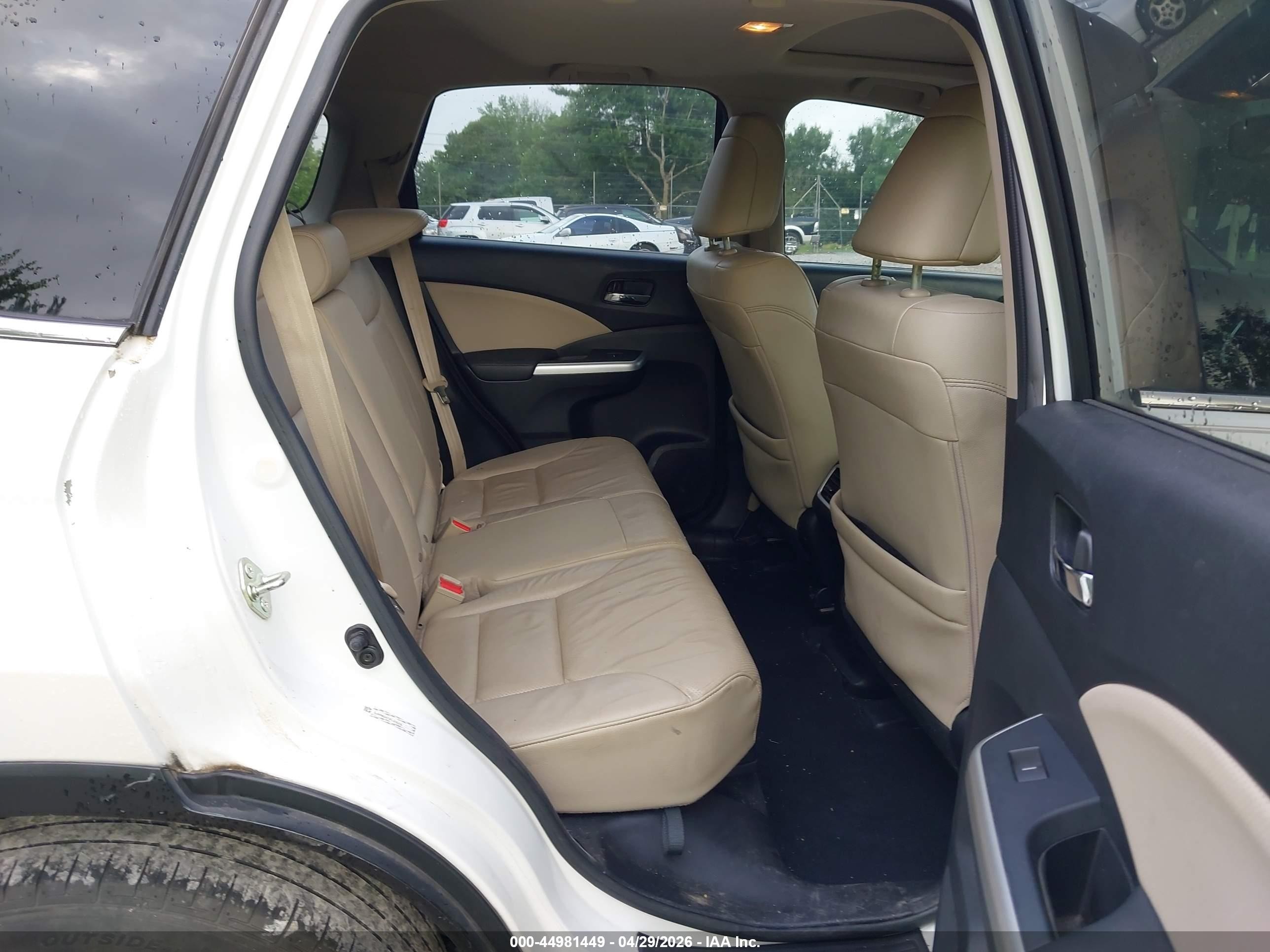 2015 Honda Cr-v Ex-l White vin: 5J6RM3H71FL010312