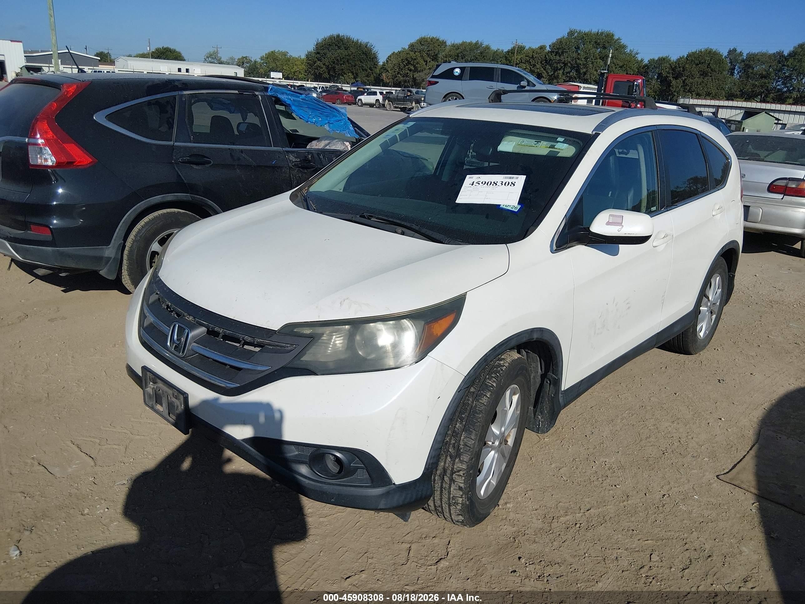 2013 Honda Cr-v Ex-l Белый vin: 5J6RM3H72DL005245