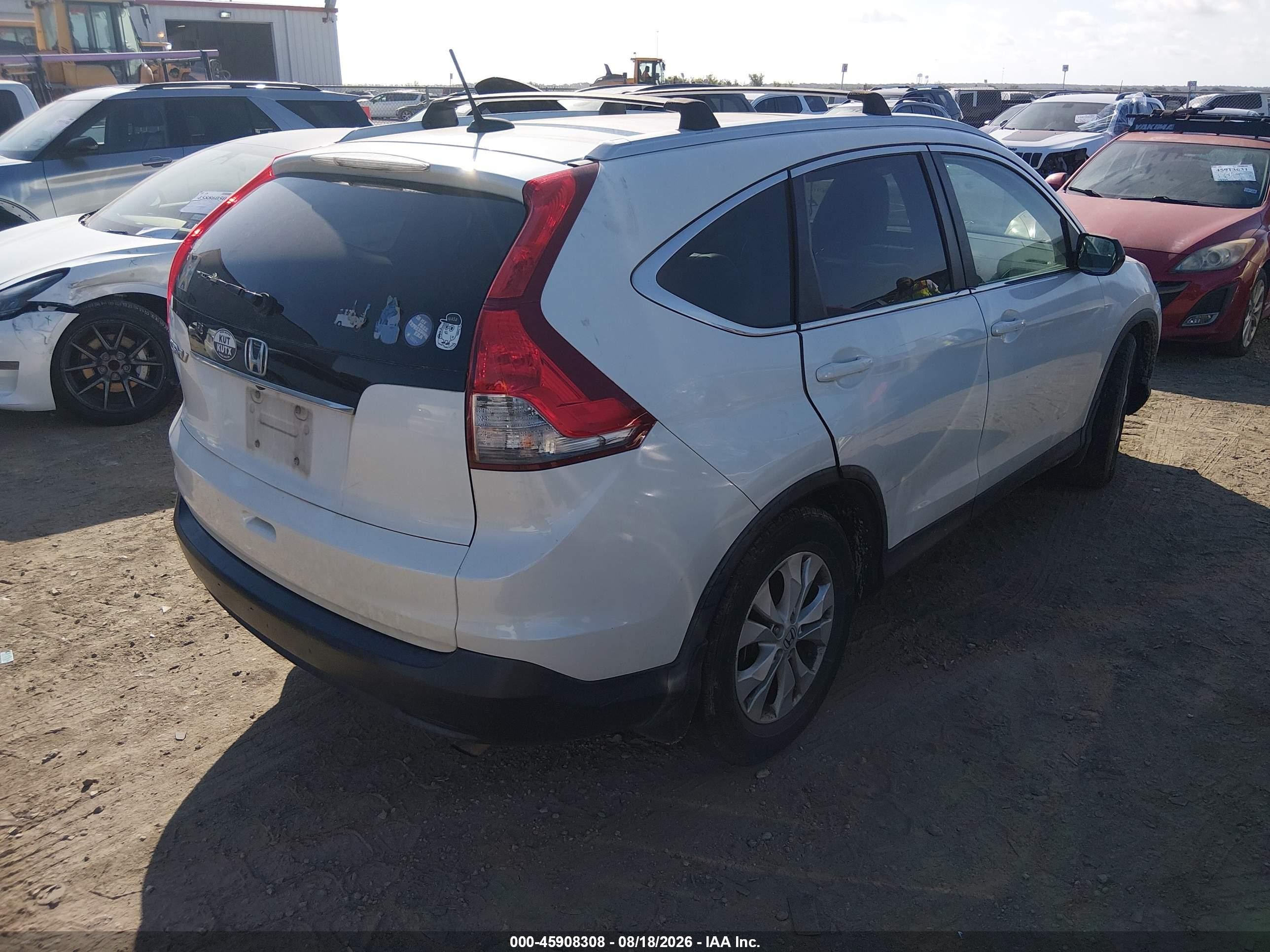 2013 Honda Cr-v Ex-l Белый vin: 5J6RM3H72DL005245