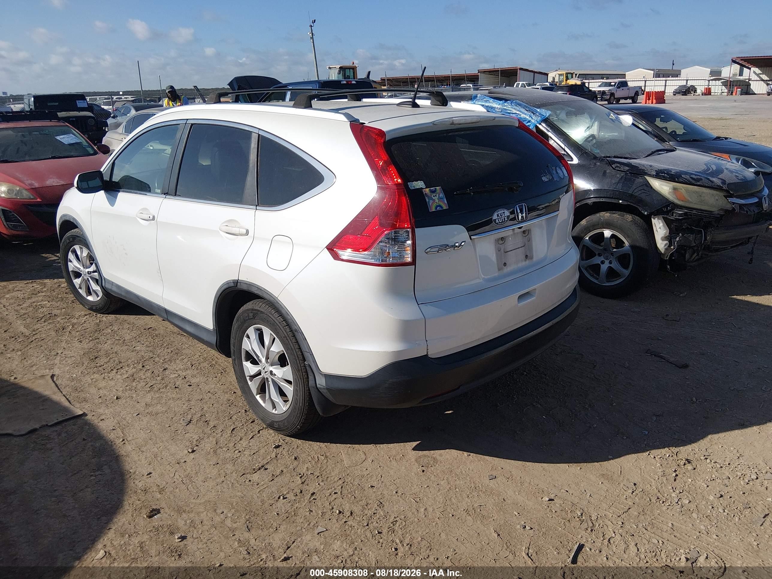 2013 Honda Cr-v Ex-l Белый vin: 5J6RM3H72DL005245
