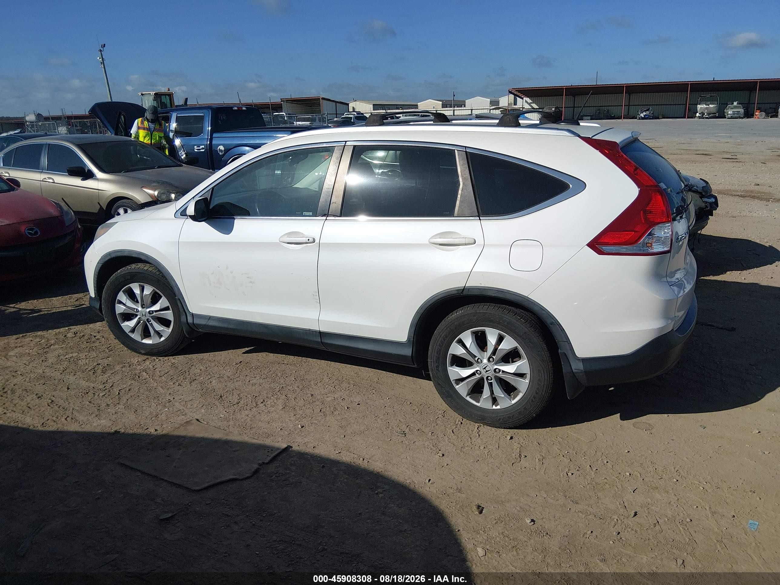 2013 Honda Cr-v Ex-l Белый vin: 5J6RM3H72DL005245