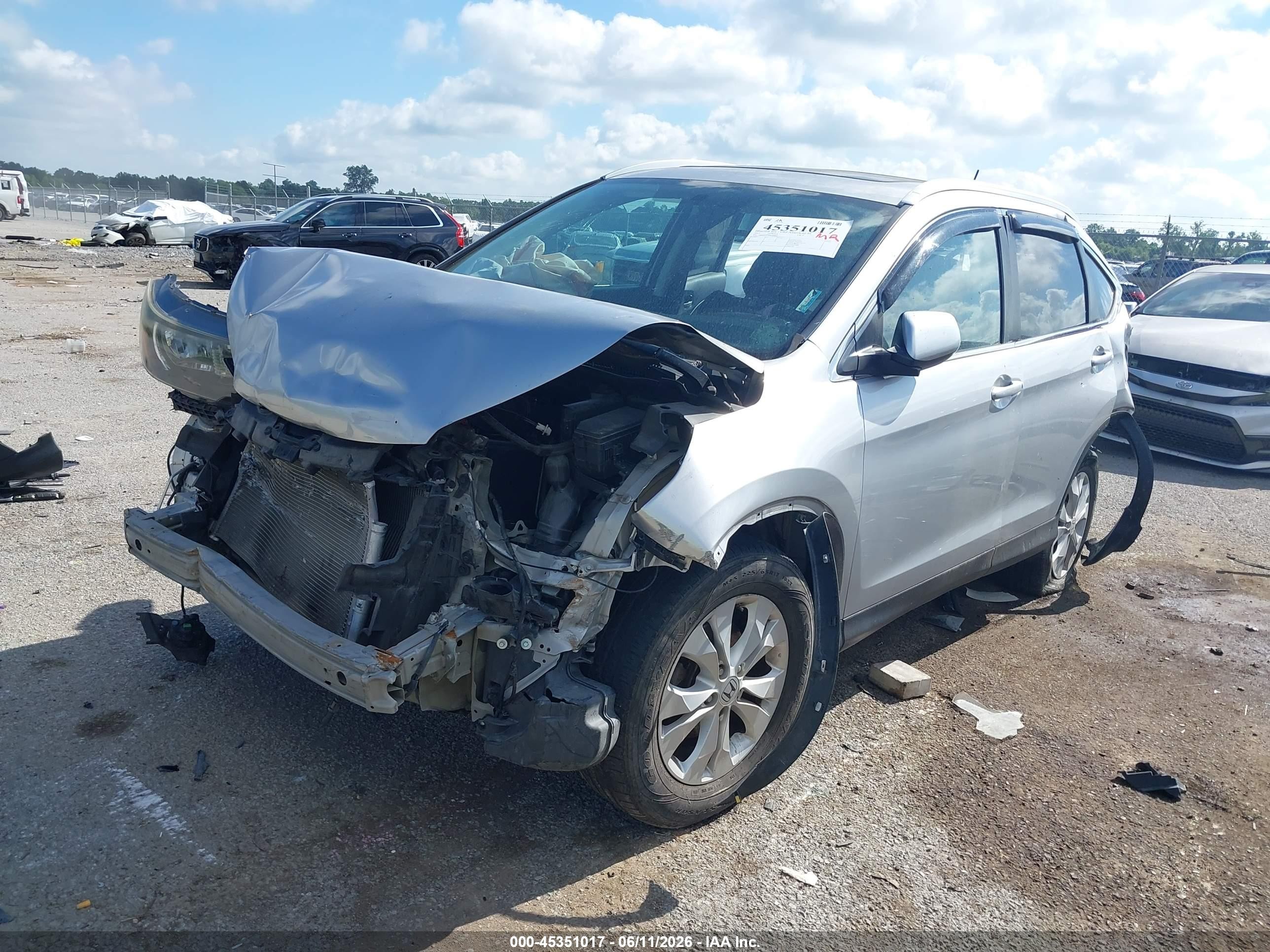 2013 Honda Cr-v Ex-l Серебряный vin: 5J6RM3H72DL006525