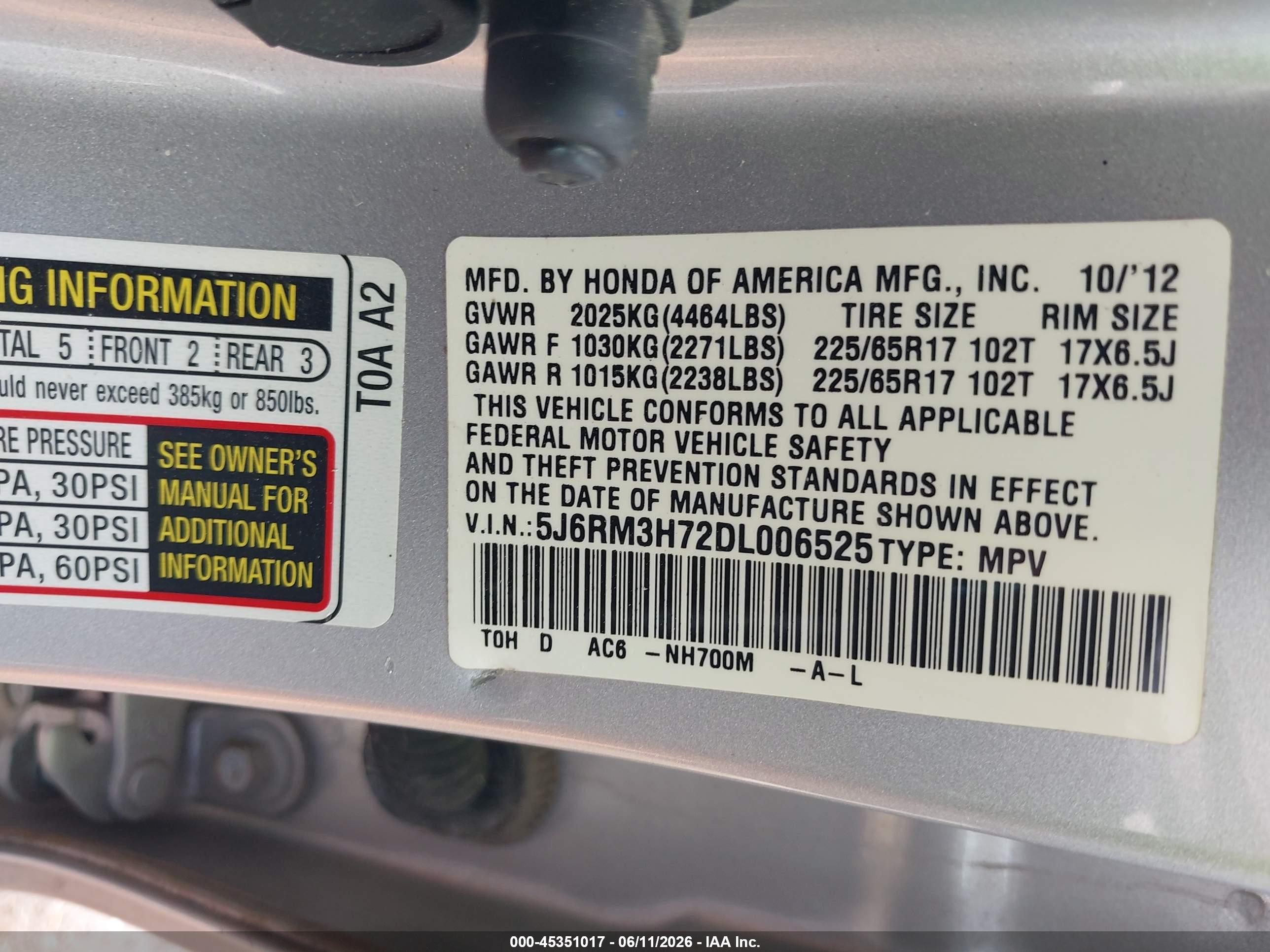 2013 Honda Cr-v Ex-l Серебряный vin: 5J6RM3H72DL006525