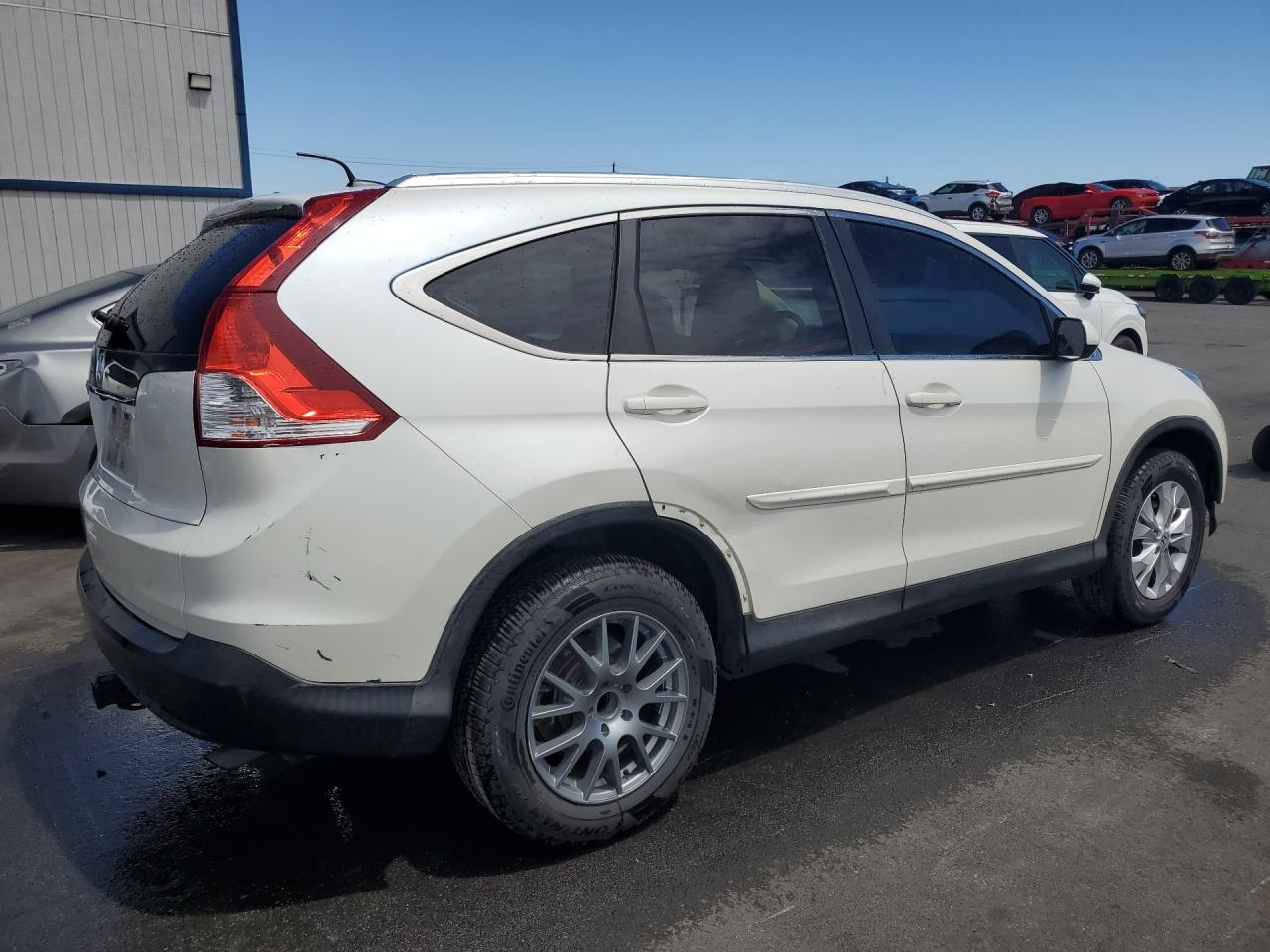 2014 Honda Cr-v Exl Белый vin: 5J6RM3H72EL000323 Damage: Right Rear Door, Dent(S) W/ Paint Dmg, 11 To 12 Inches