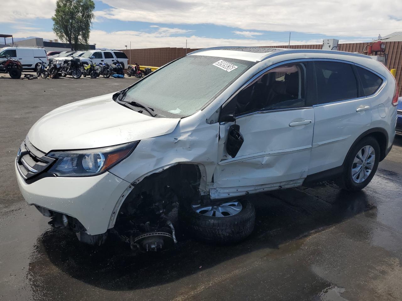 2014 Honda Cr-v Exl Белый vin: 5J6RM3H72EL000323 Damage: Hood, Dent(S) W/ Paint Dmg, 5 To 6 Inches