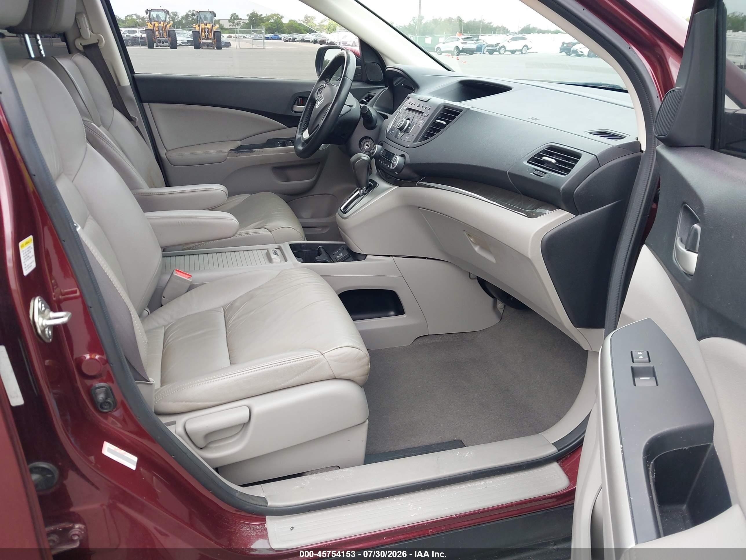 2014 Honda Cr-v Ex-l Burgundy vin: 5J6RM3H72EL007479