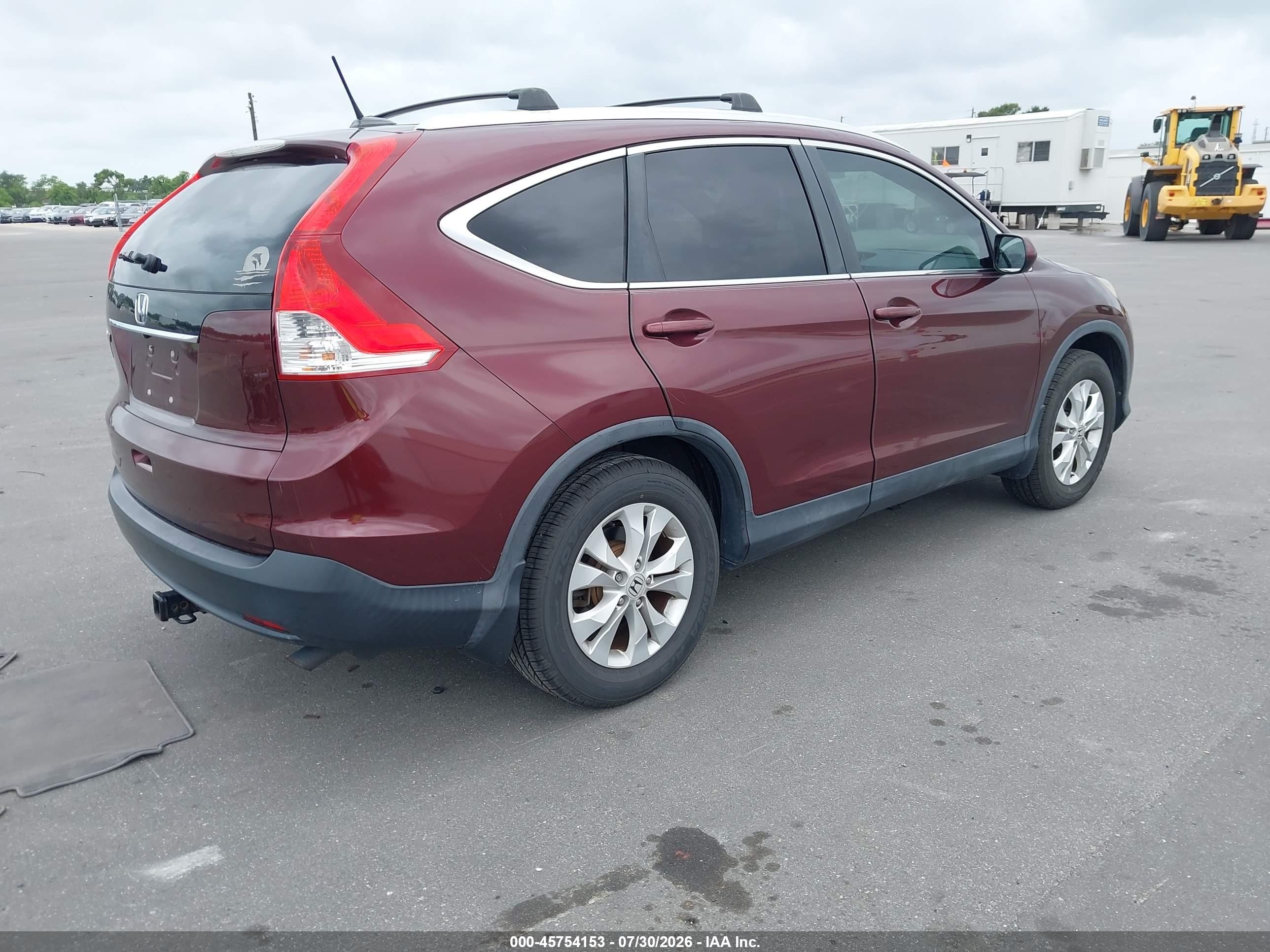 2014 Honda Cr-v Ex-l Burgundy vin: 5J6RM3H72EL007479