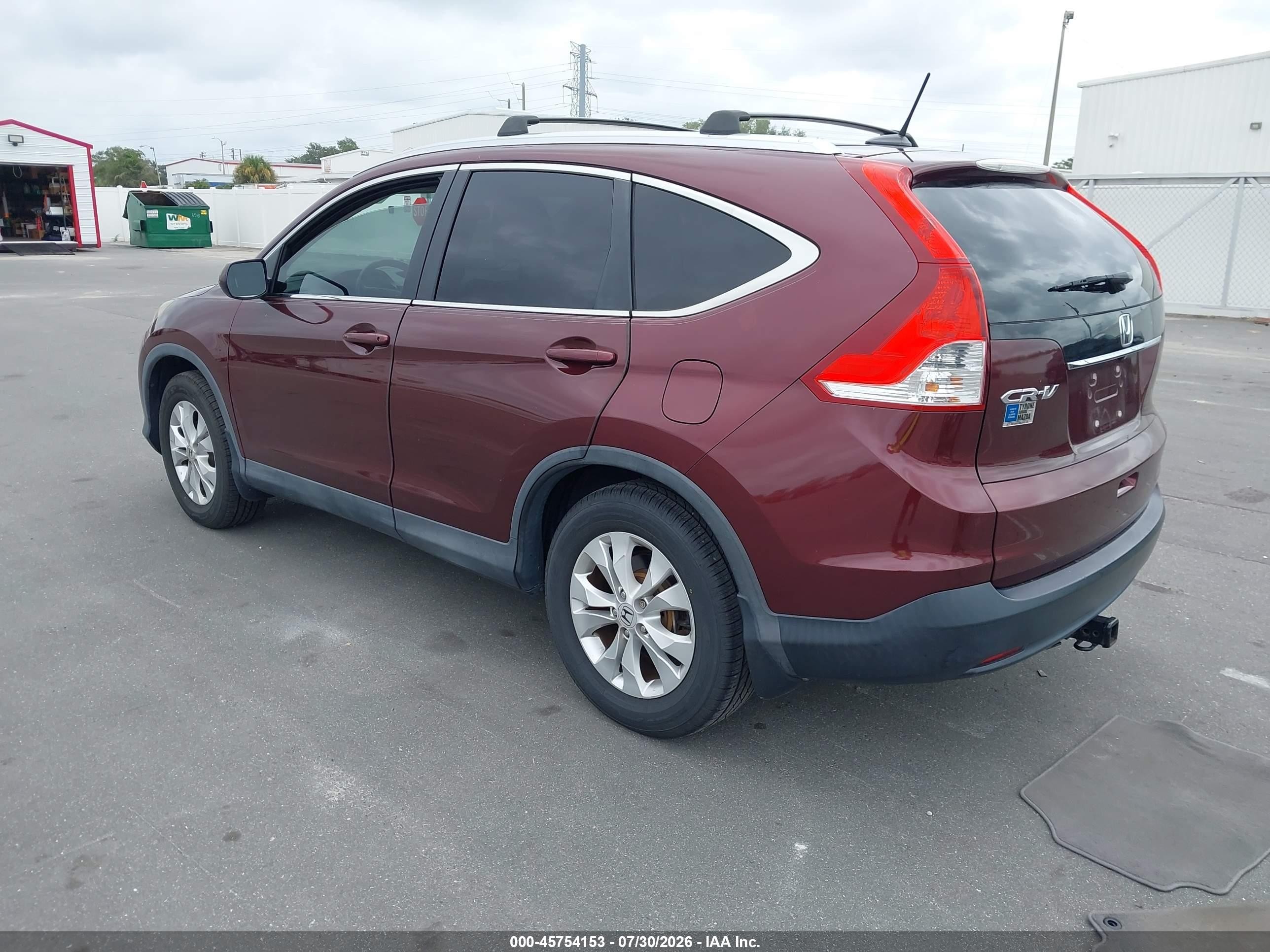 2014 Honda Cr-v Ex-l Burgundy vin: 5J6RM3H72EL007479