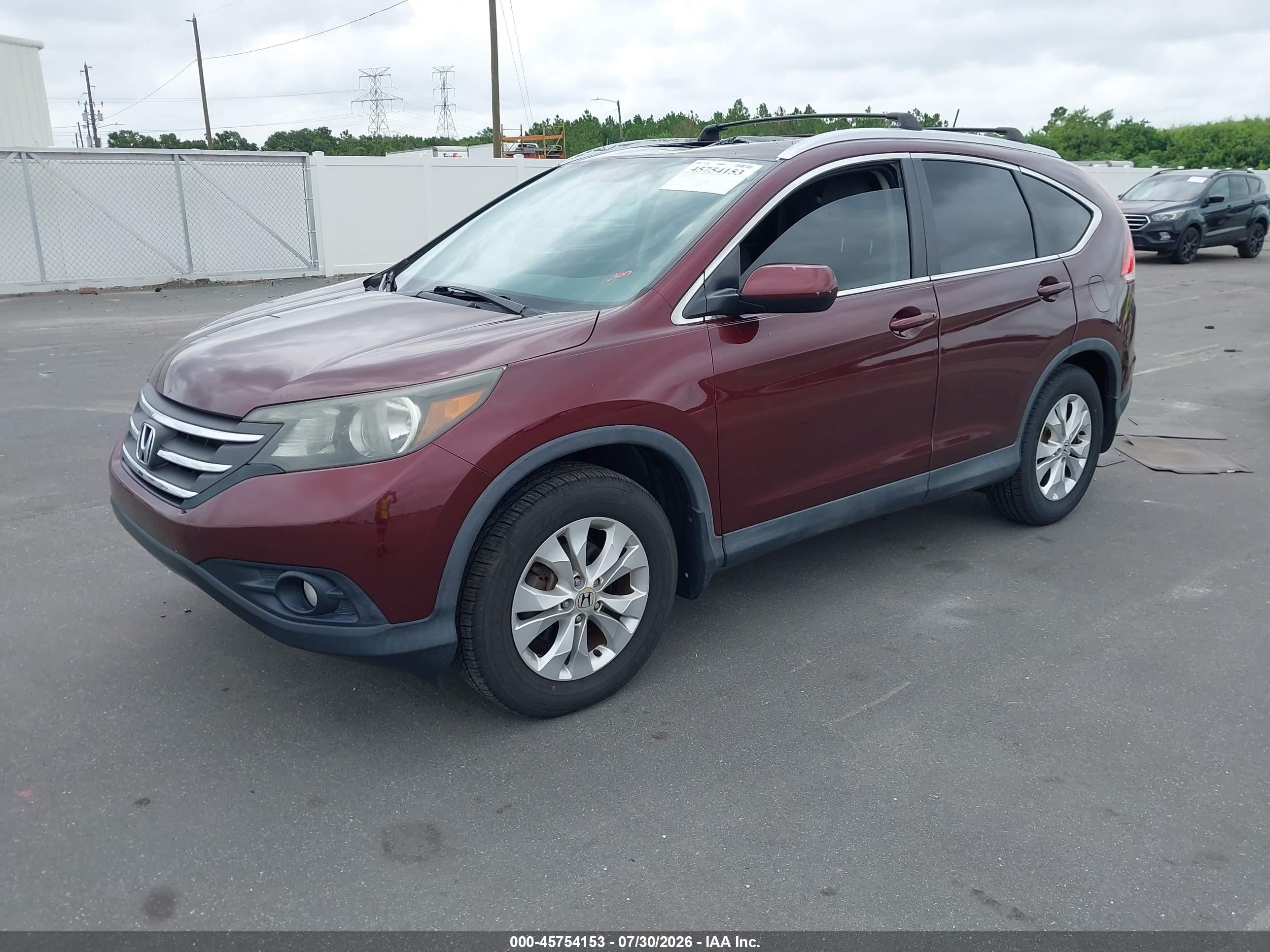 2014 Honda Cr-v Ex-l Burgundy vin: 5J6RM3H72EL007479