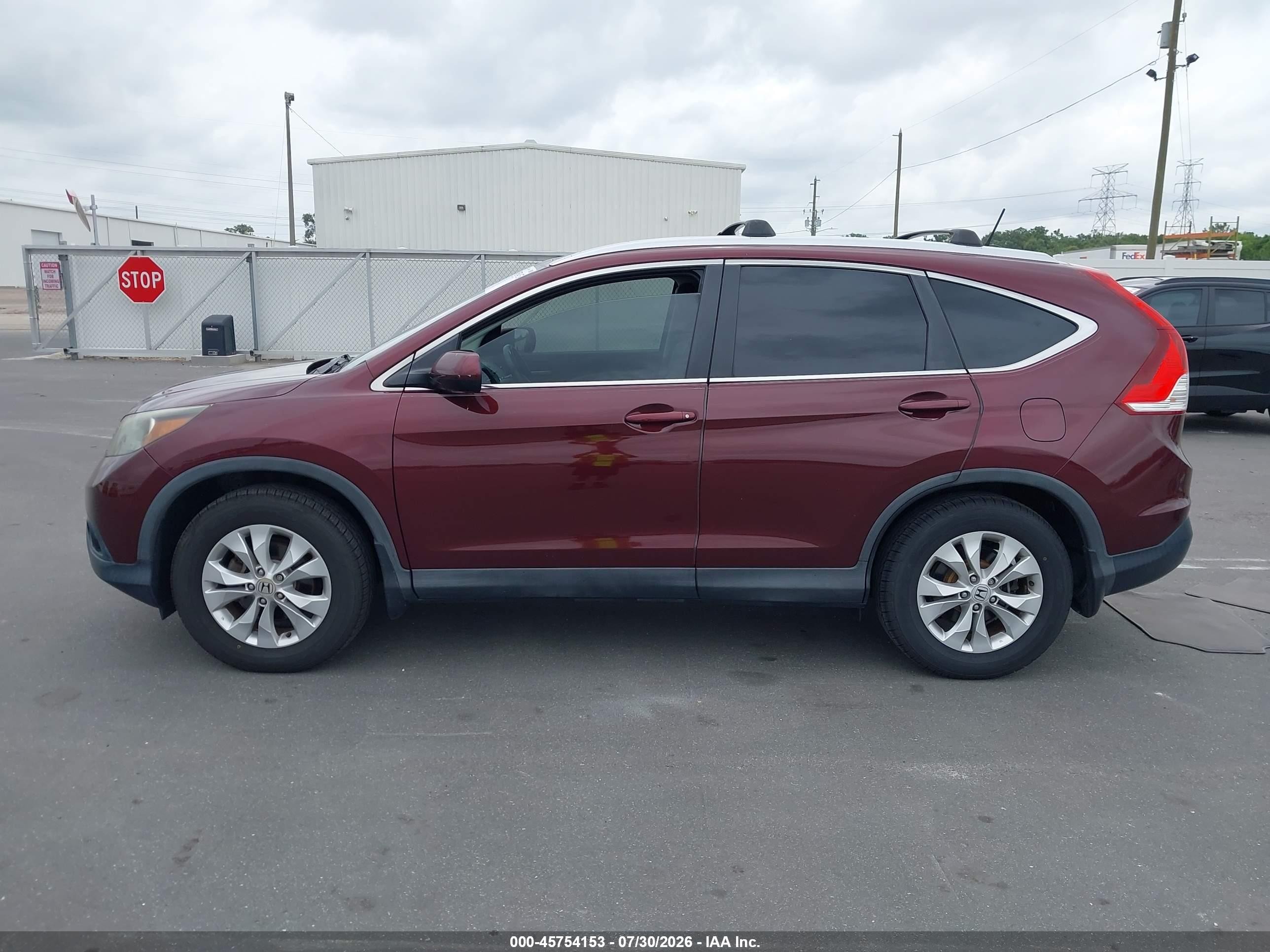 2014 Honda Cr-v Ex-l Burgundy vin: 5J6RM3H72EL007479