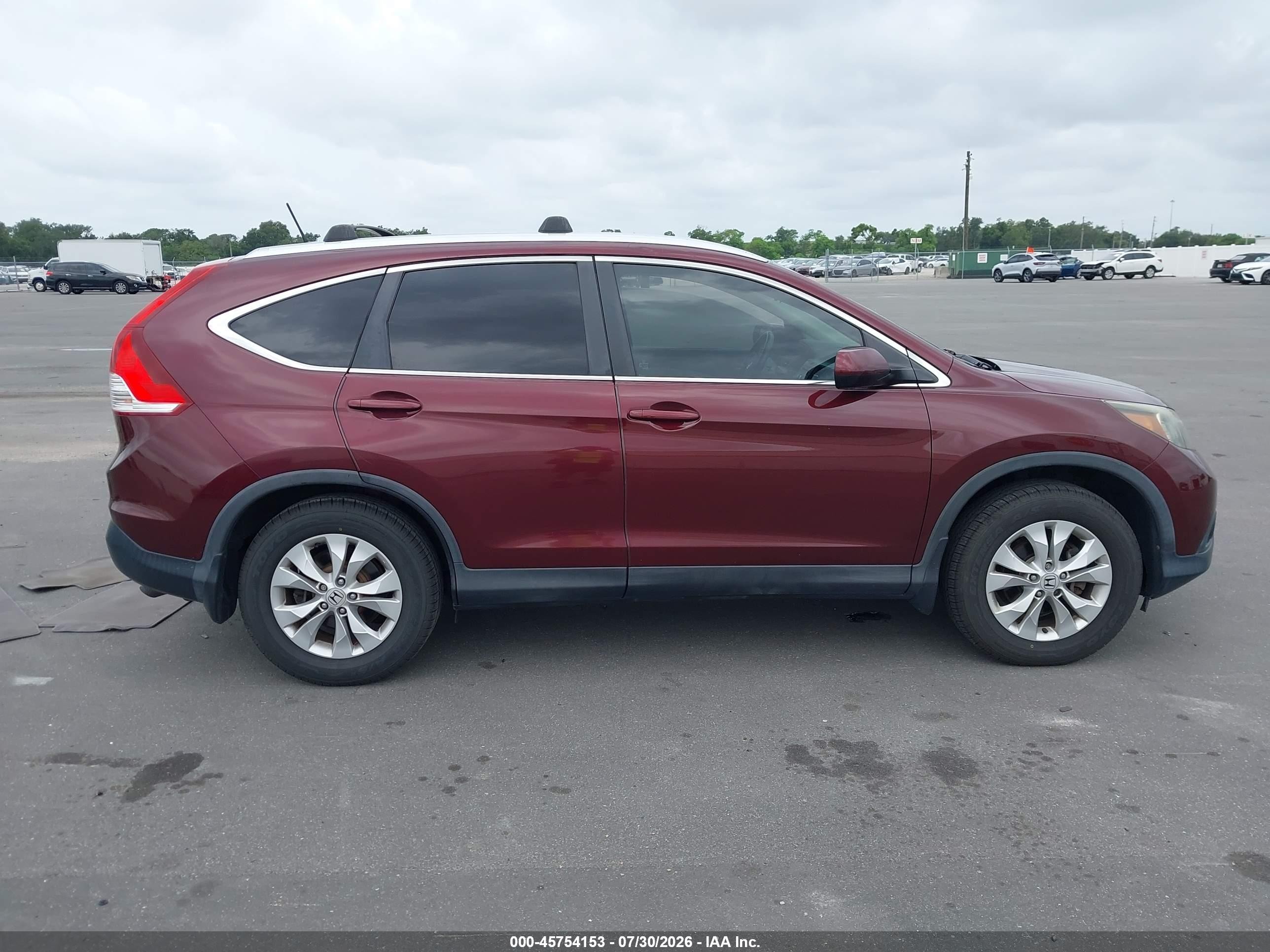 2014 Honda Cr-v Ex-l Burgundy vin: 5J6RM3H72EL007479
