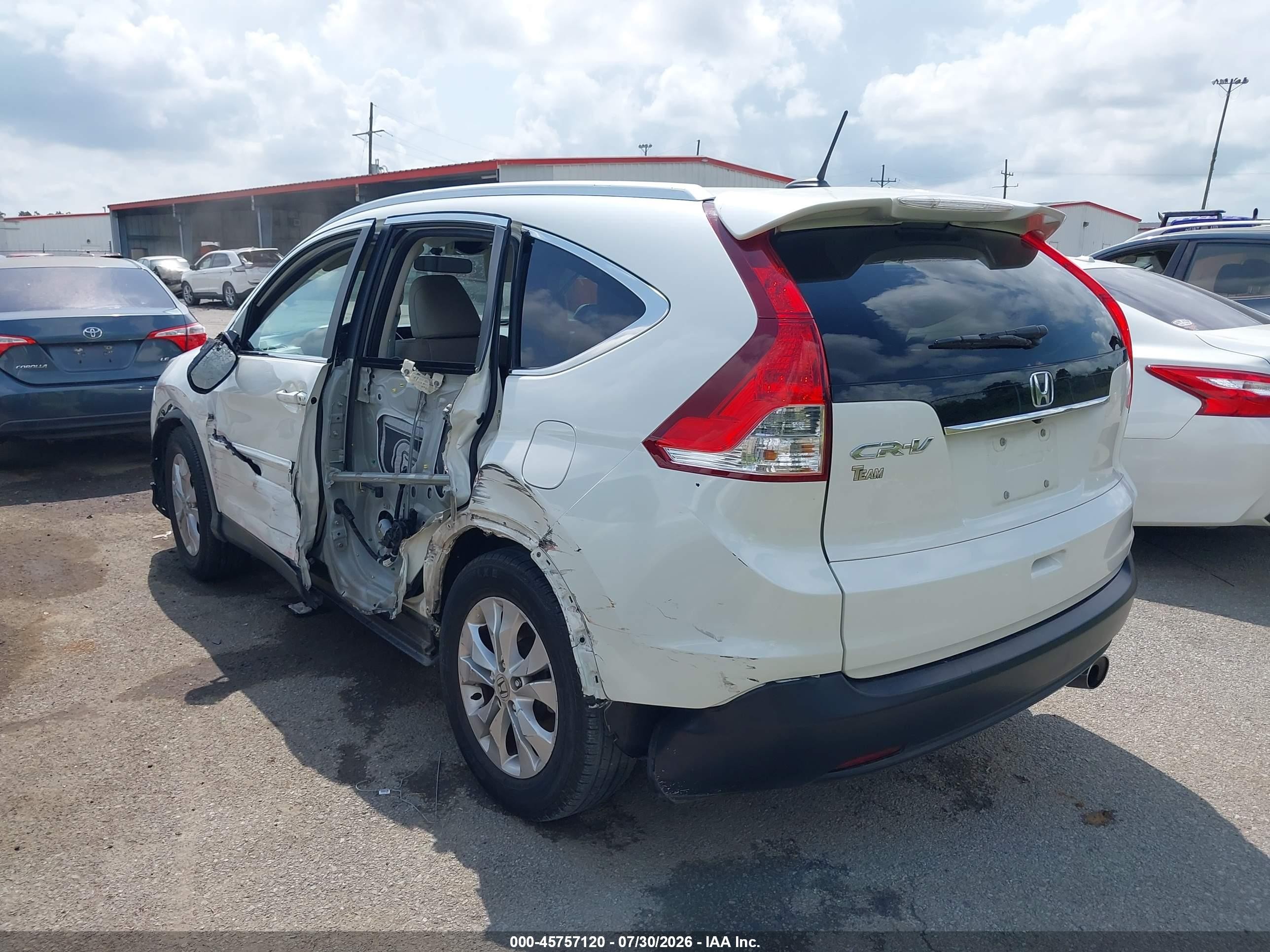 2014 Honda Cr-v Ex-l White vin: 5J6RM3H72EL028252
