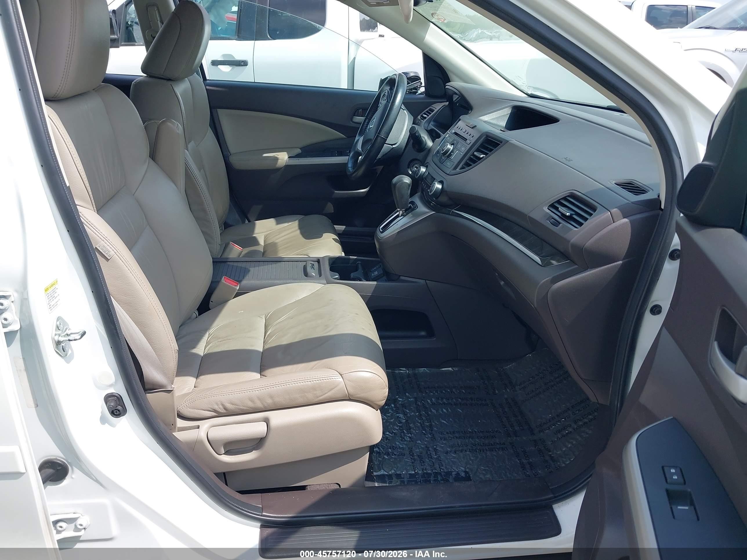 2014 Honda Cr-v Ex-l White vin: 5J6RM3H72EL028252