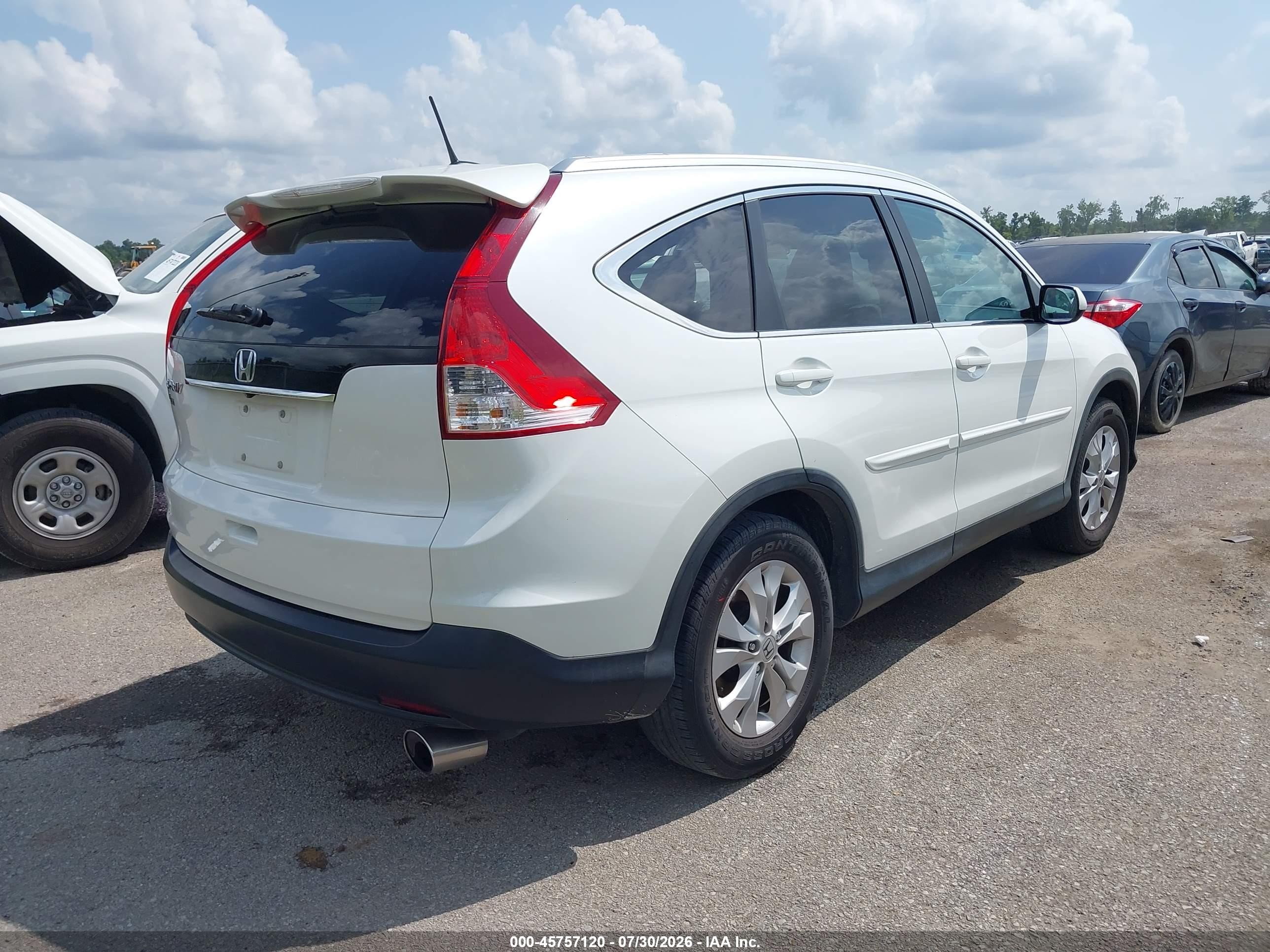 2014 Honda Cr-v Ex-l White vin: 5J6RM3H72EL028252