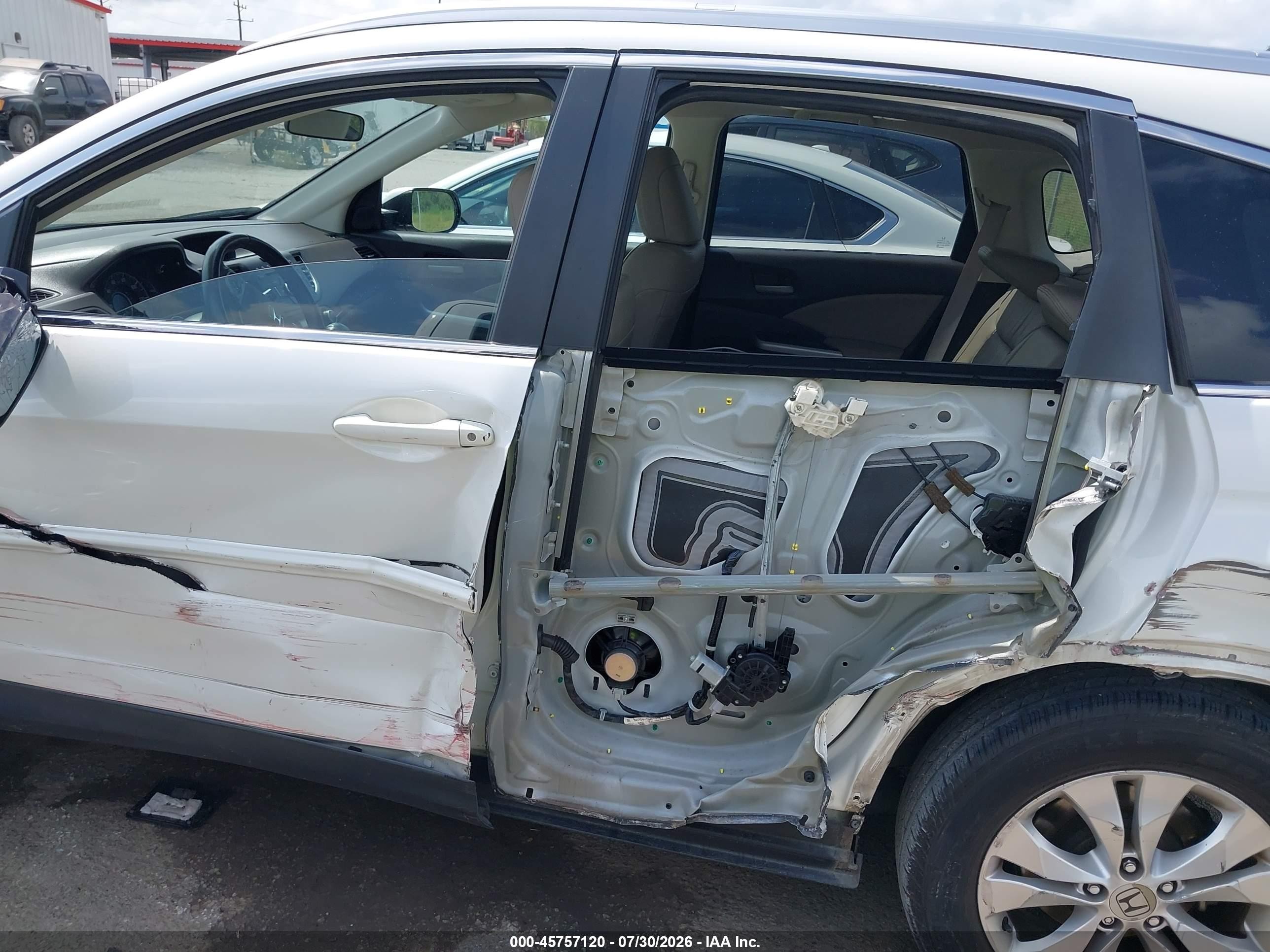 2014 Honda Cr-v Ex-l White vin: 5J6RM3H72EL028252