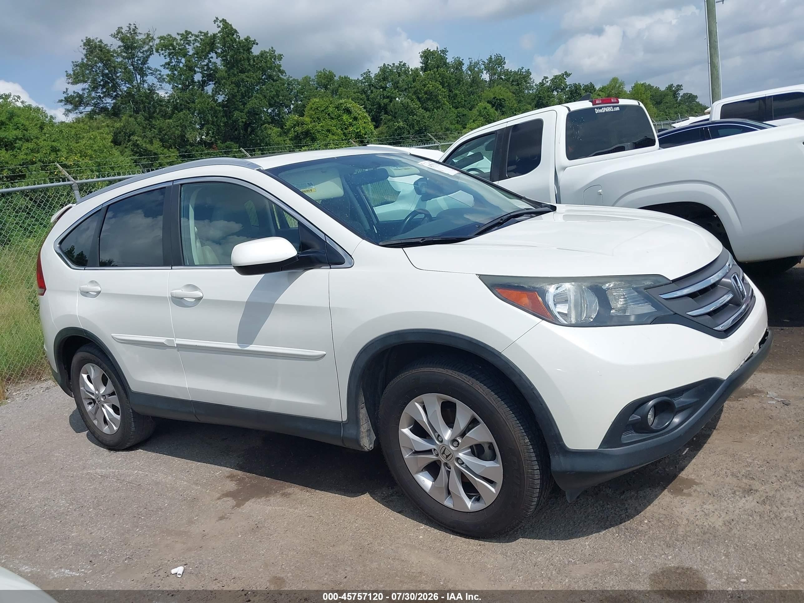 2014 Honda Cr-v Ex-l White vin: 5J6RM3H72EL028252