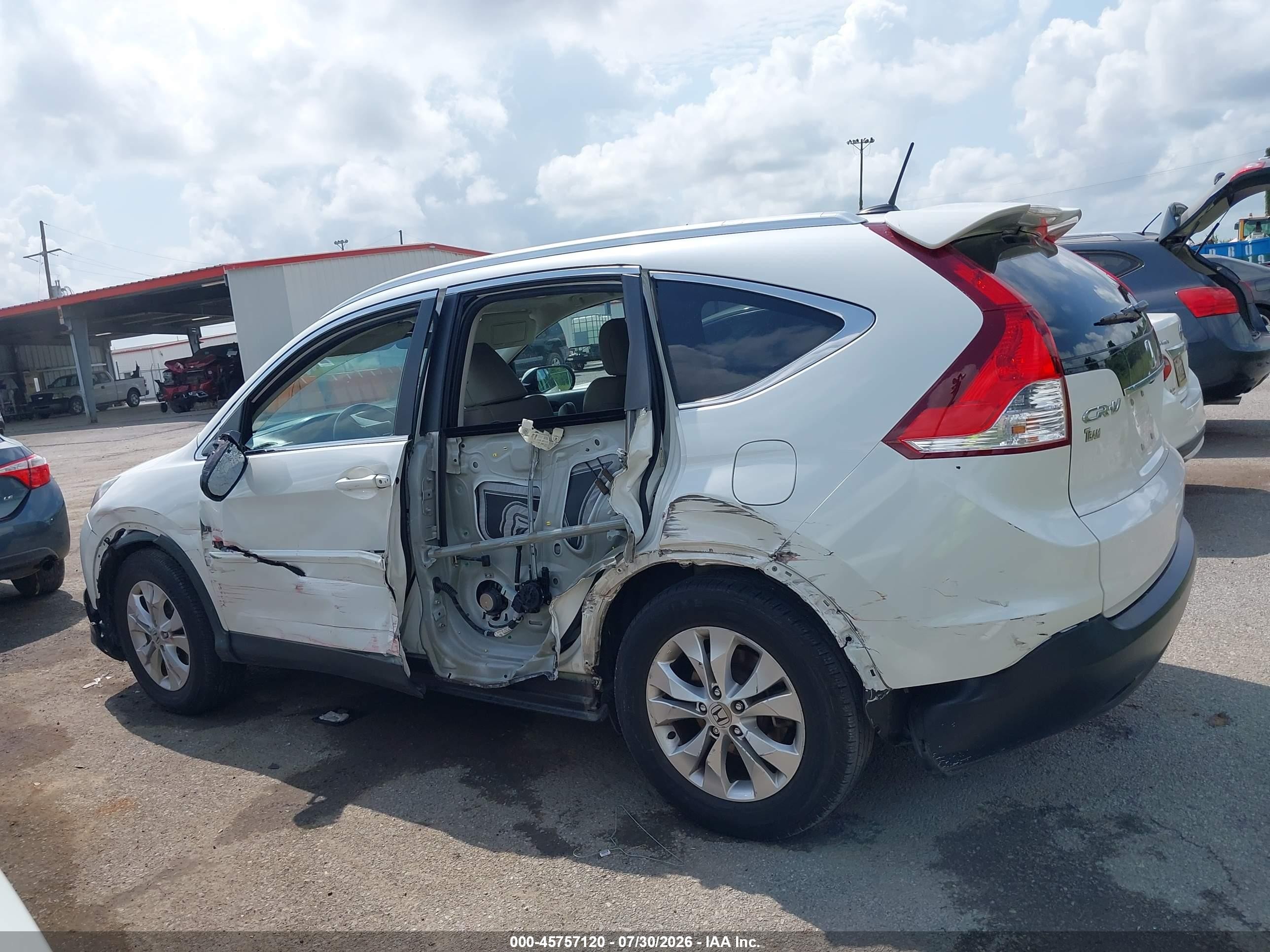 2014 Honda Cr-v Ex-l White vin: 5J6RM3H72EL028252