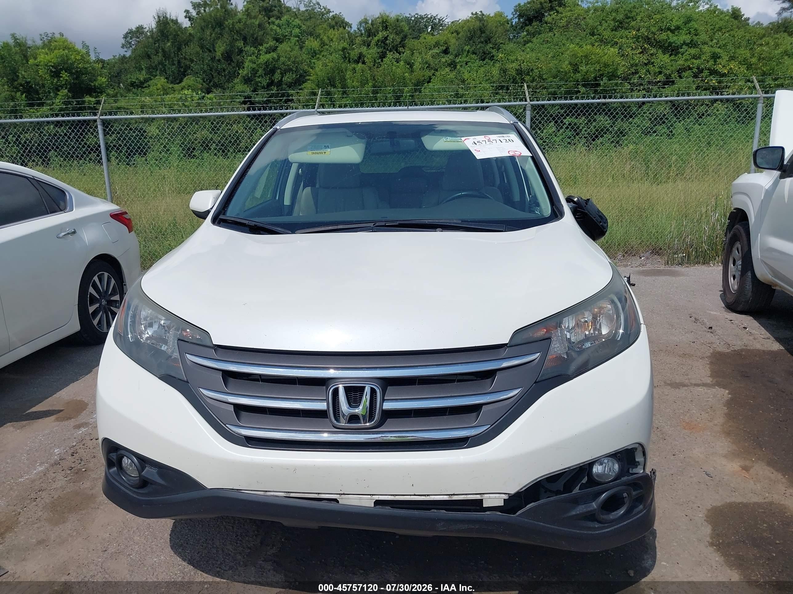 2014 Honda Cr-v Ex-l White vin: 5J6RM3H72EL028252