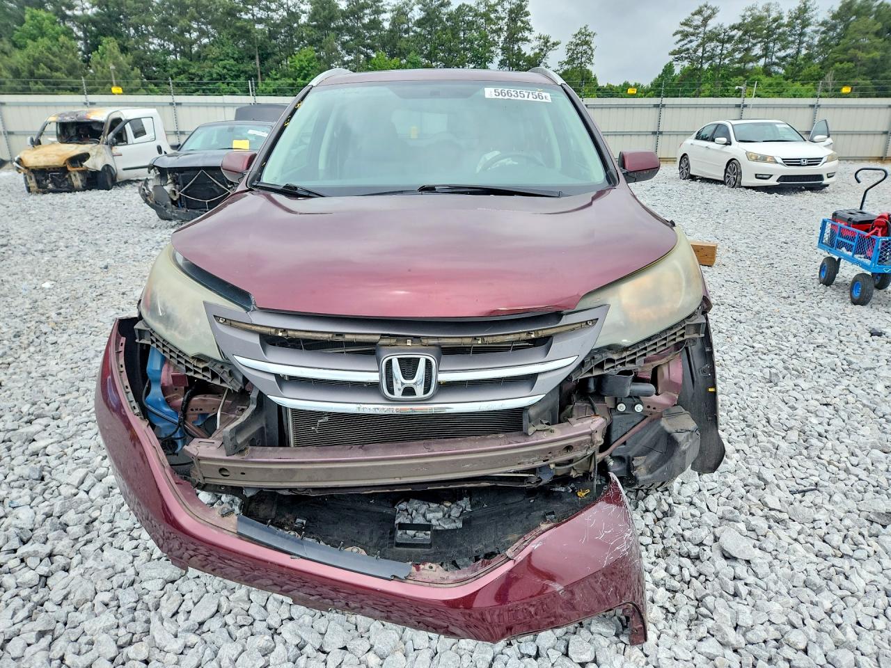 2014 Honda Cr-v Exl Burgundy vin: 5J6RM3H72EL036819