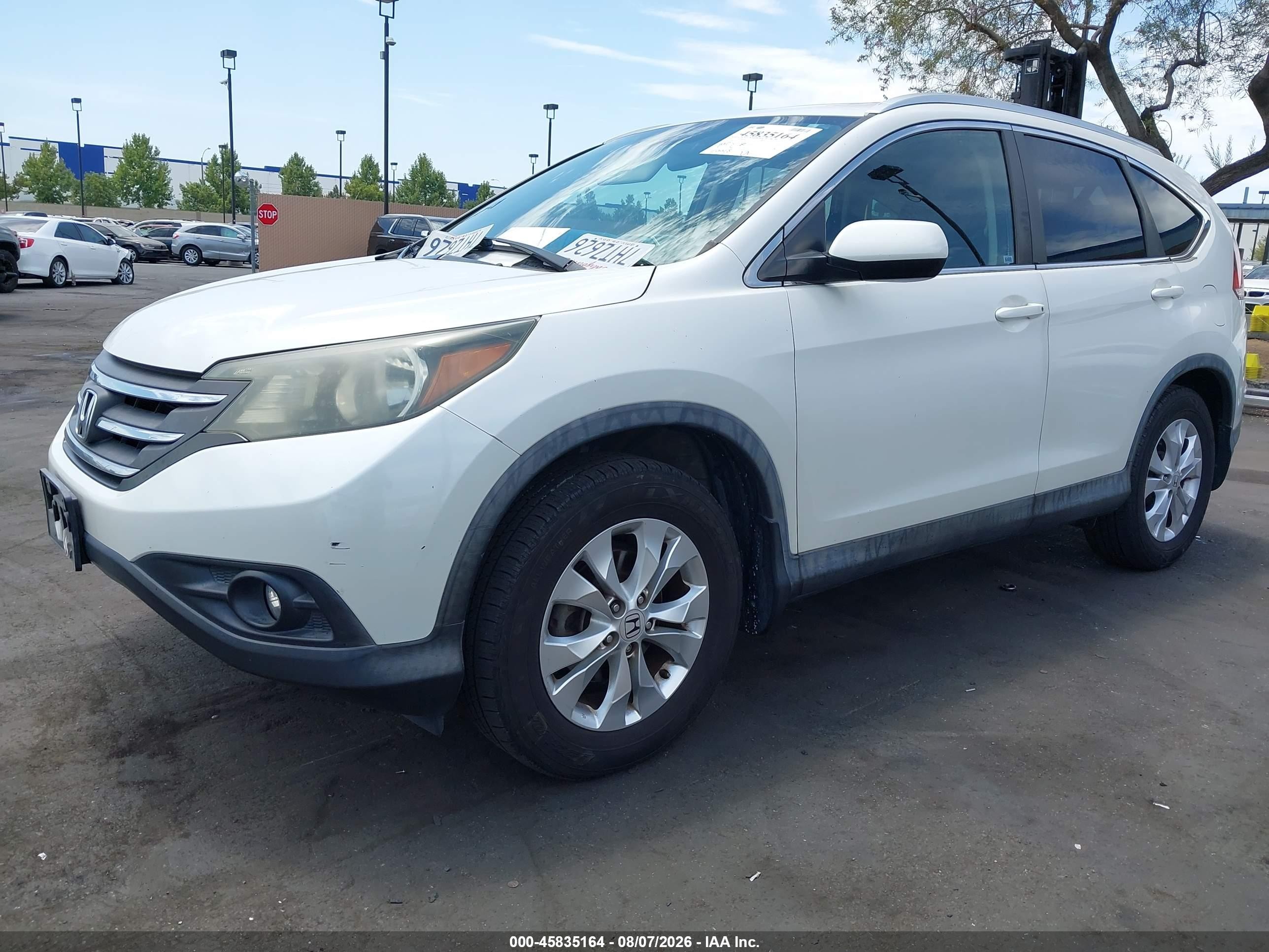 2014 Honda Cr-v Ex-l White vin: 5J6RM3H72EL044905