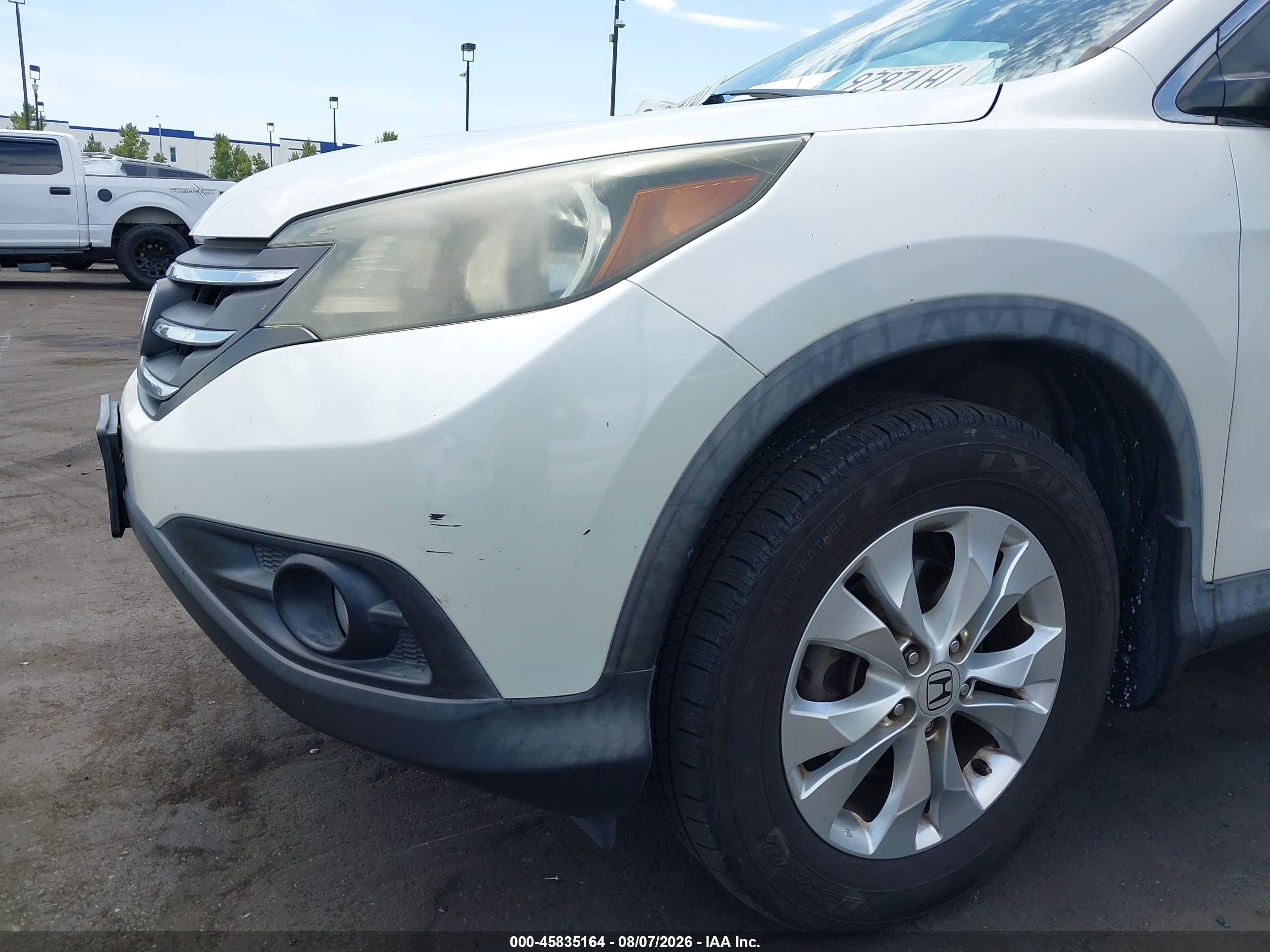 2014 Honda Cr-v Ex-l White vin: 5J6RM3H72EL044905