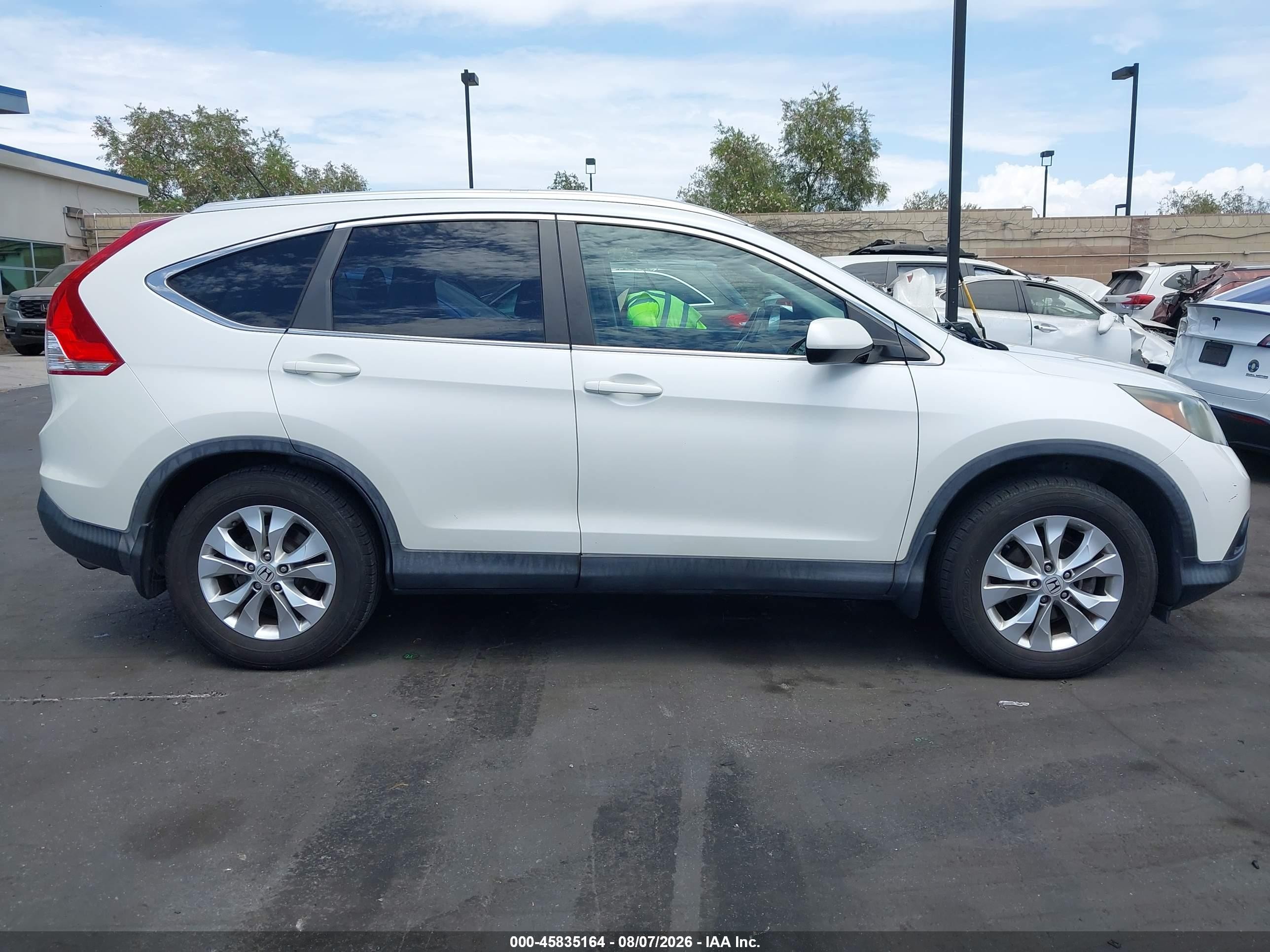 2014 Honda Cr-v Ex-l White vin: 5J6RM3H72EL044905
