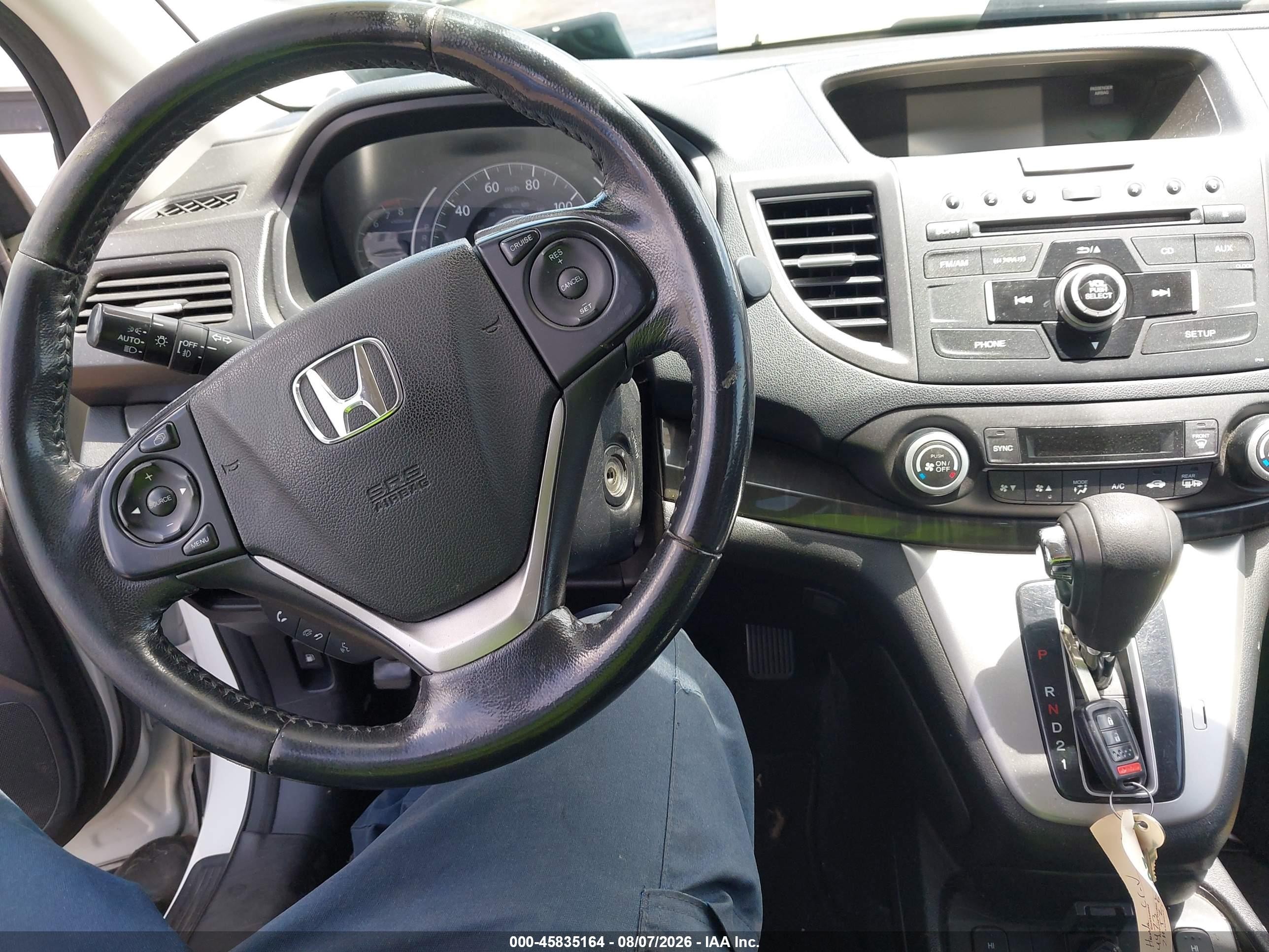 2014 Honda Cr-v Ex-l White vin: 5J6RM3H72EL044905