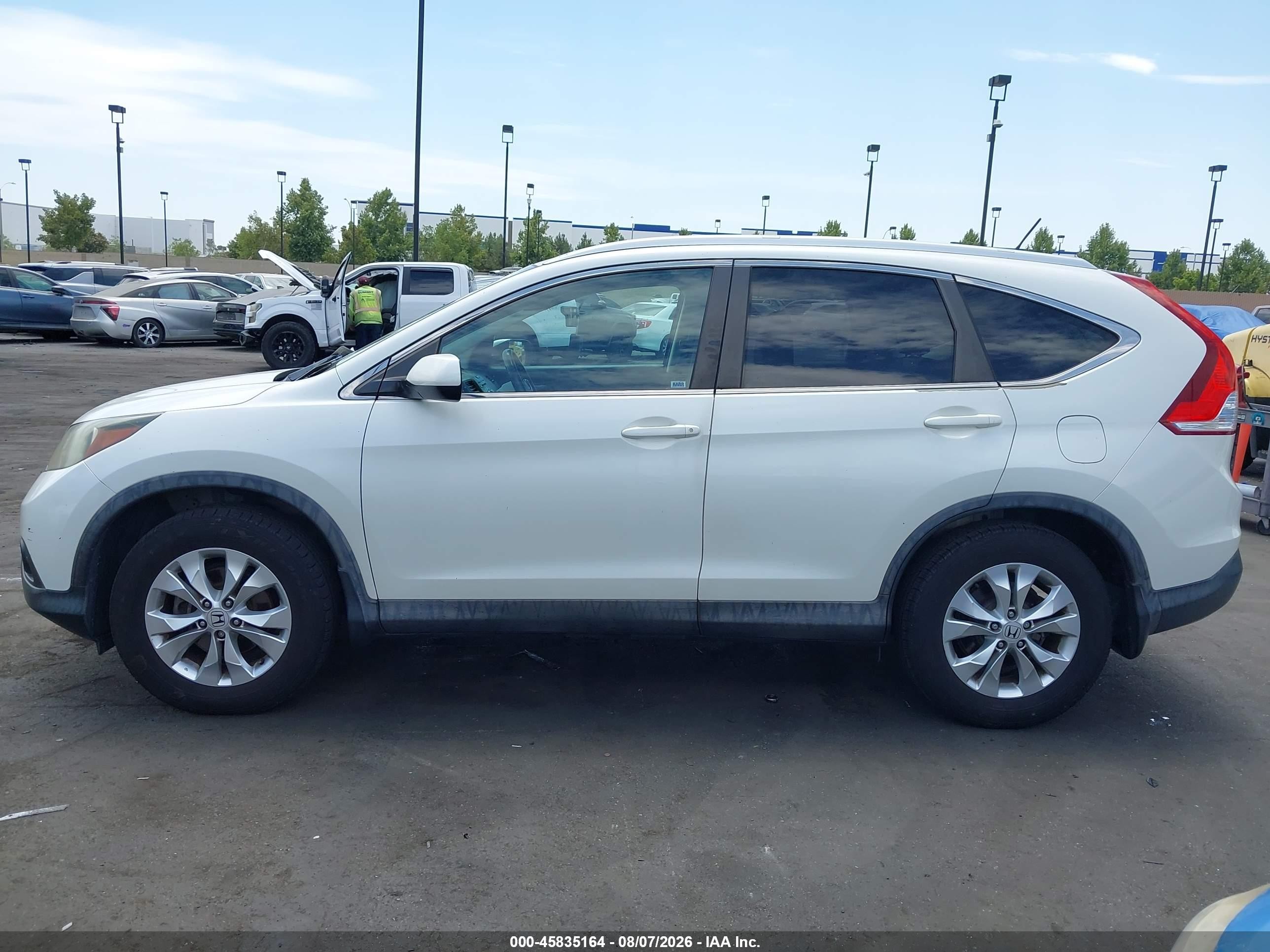 2014 Honda Cr-v Ex-l White vin: 5J6RM3H72EL044905